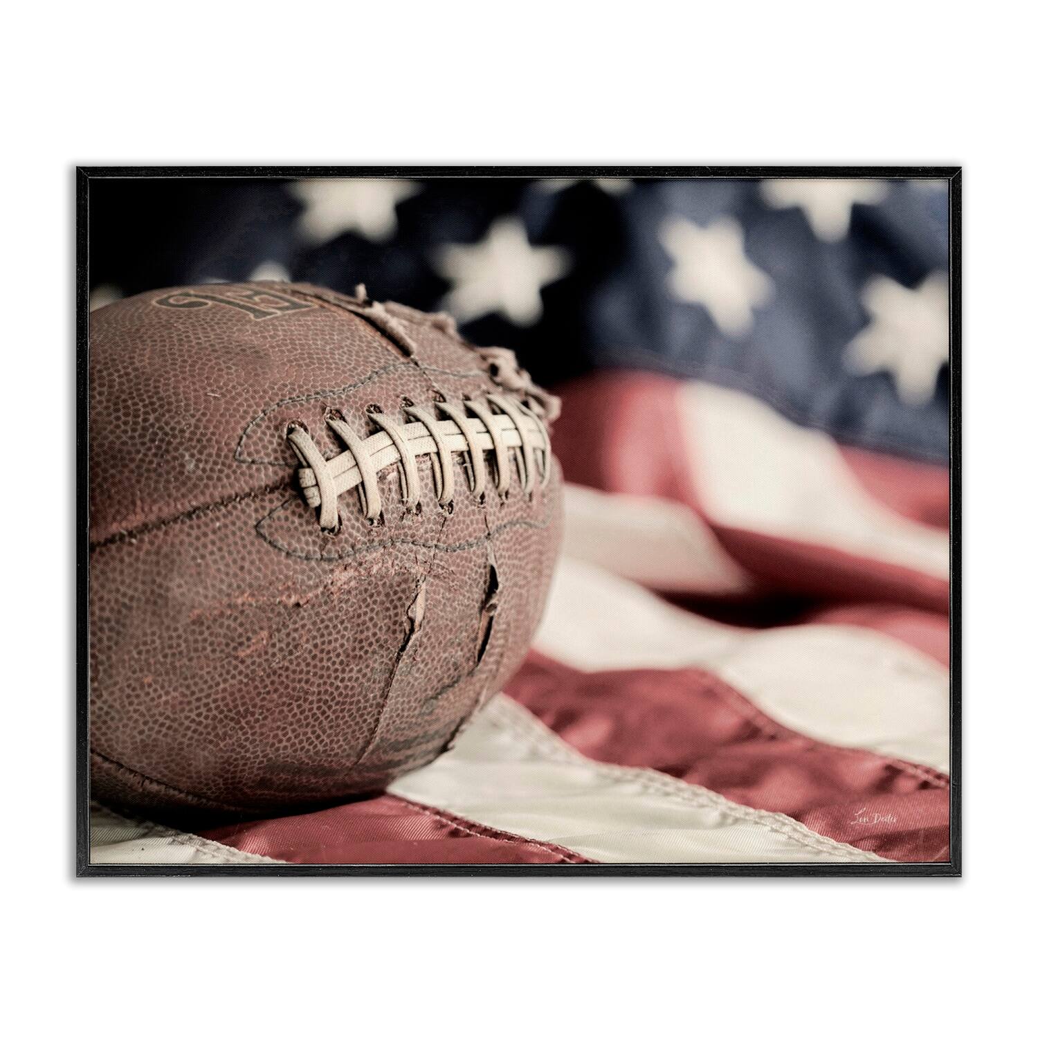 Stupell Industries Football & American Flag Framed Giclee Art