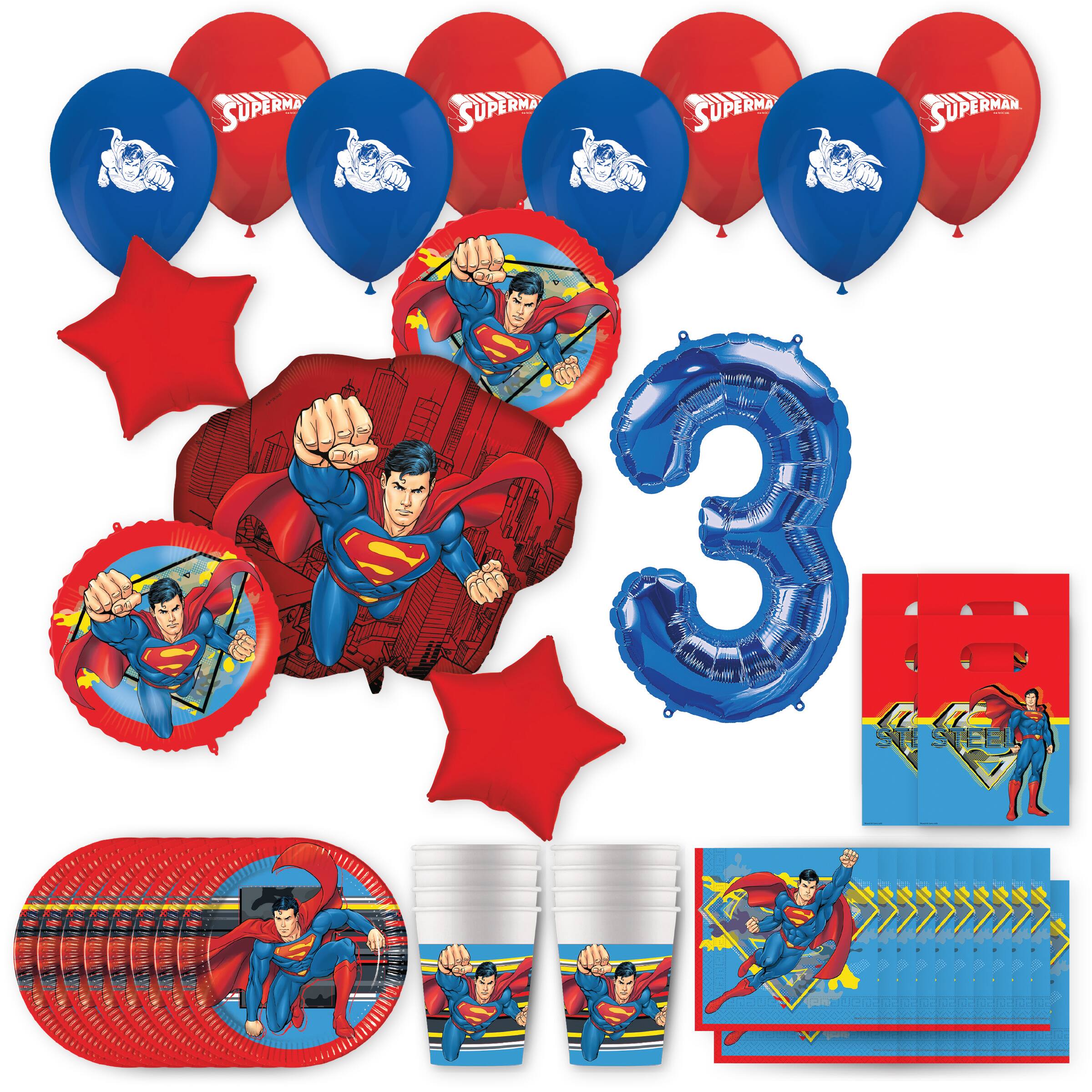 Superman Birthday Party Kit with Number