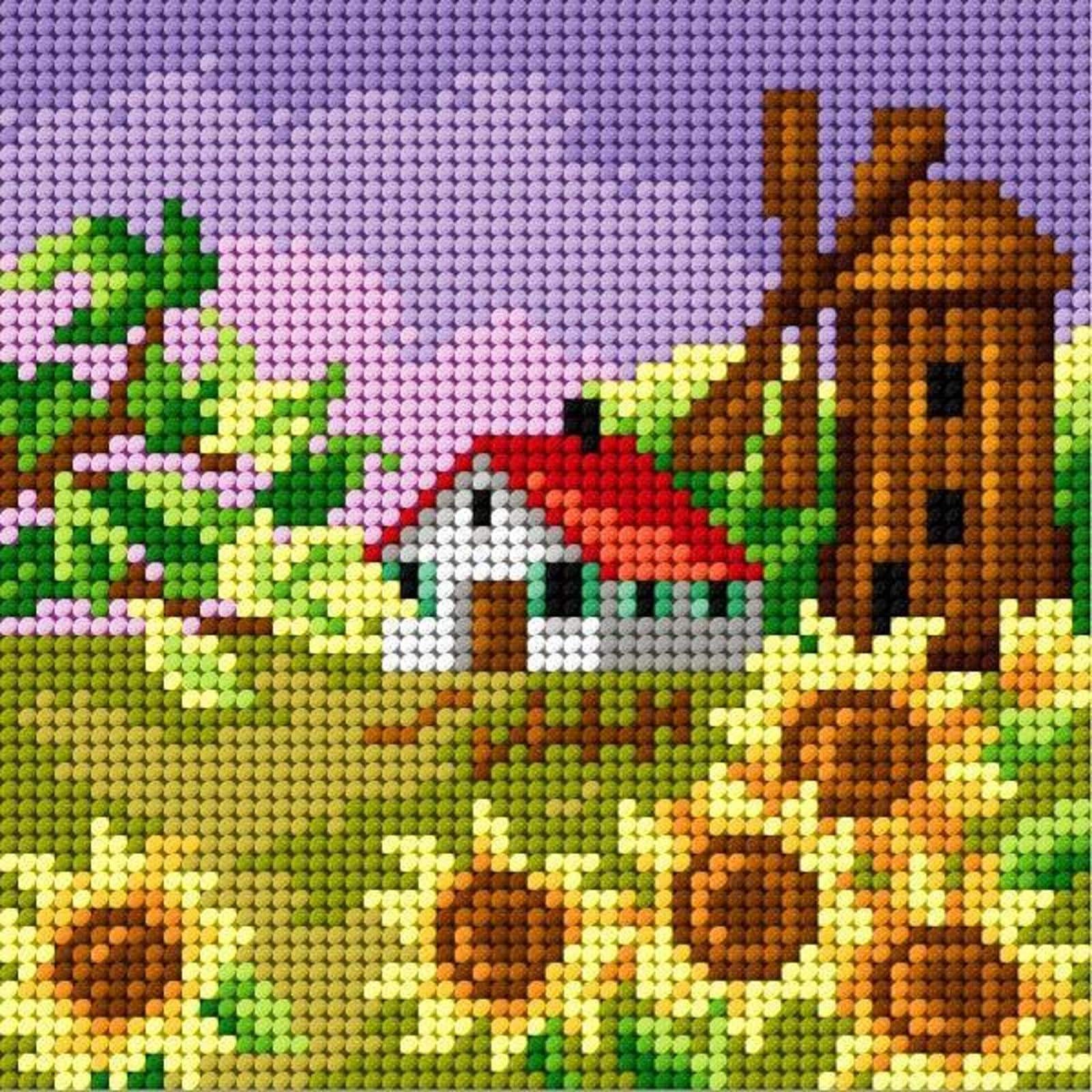 Orchidea Four Seasons Autumn Gobelin Canvas For Halfstitch Without Yarn