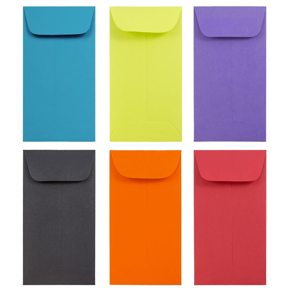 JAM Paper 3.5" x 6.5" Assorted Coin Business Envelopes, 150ct.