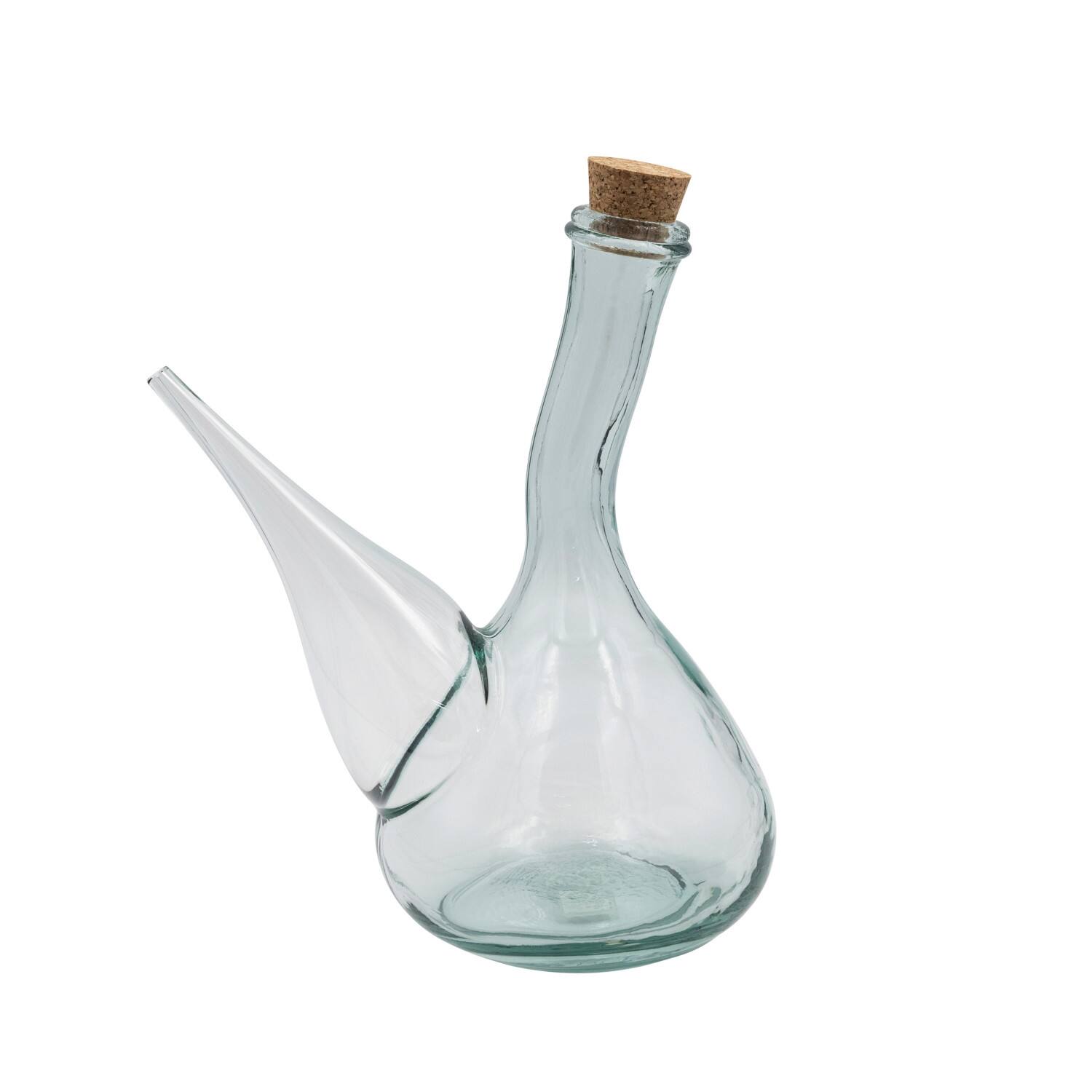 Hello Honey® Round Reclaimed Traditional Glass Wine Pitcher with Cork