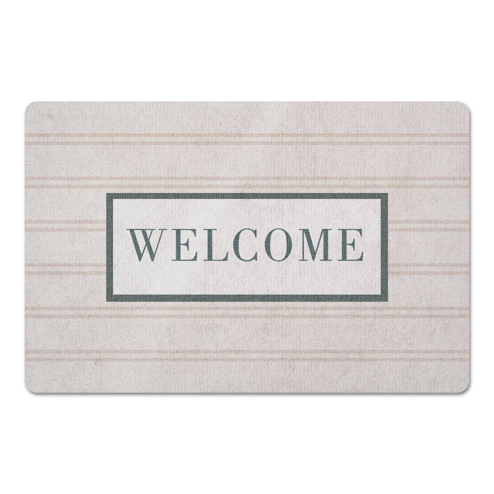 Welcome Stripe Floor Mat