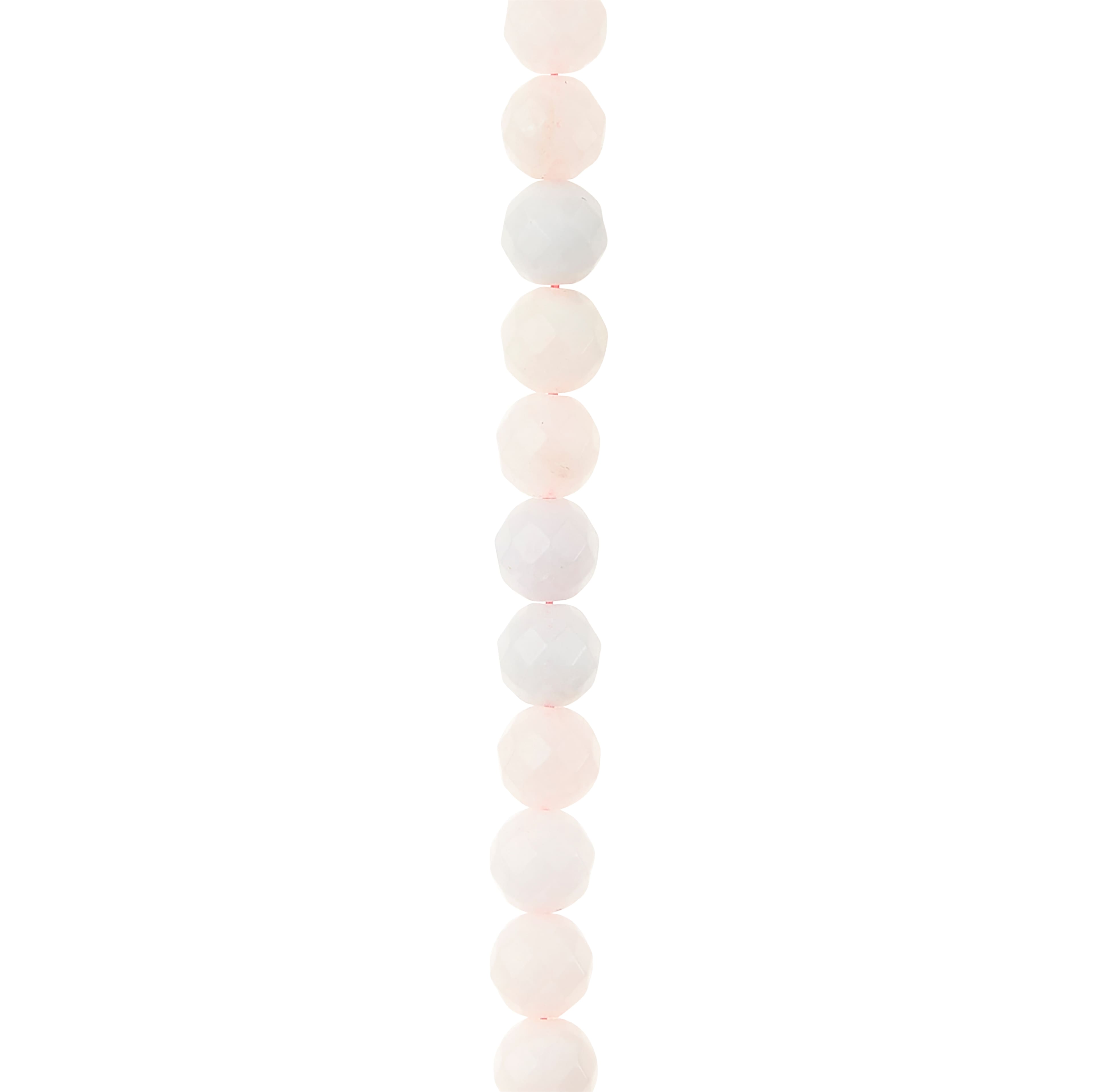 Pink Faceted Silverite Quartz Round Beads, 8mm by Bead Landing™