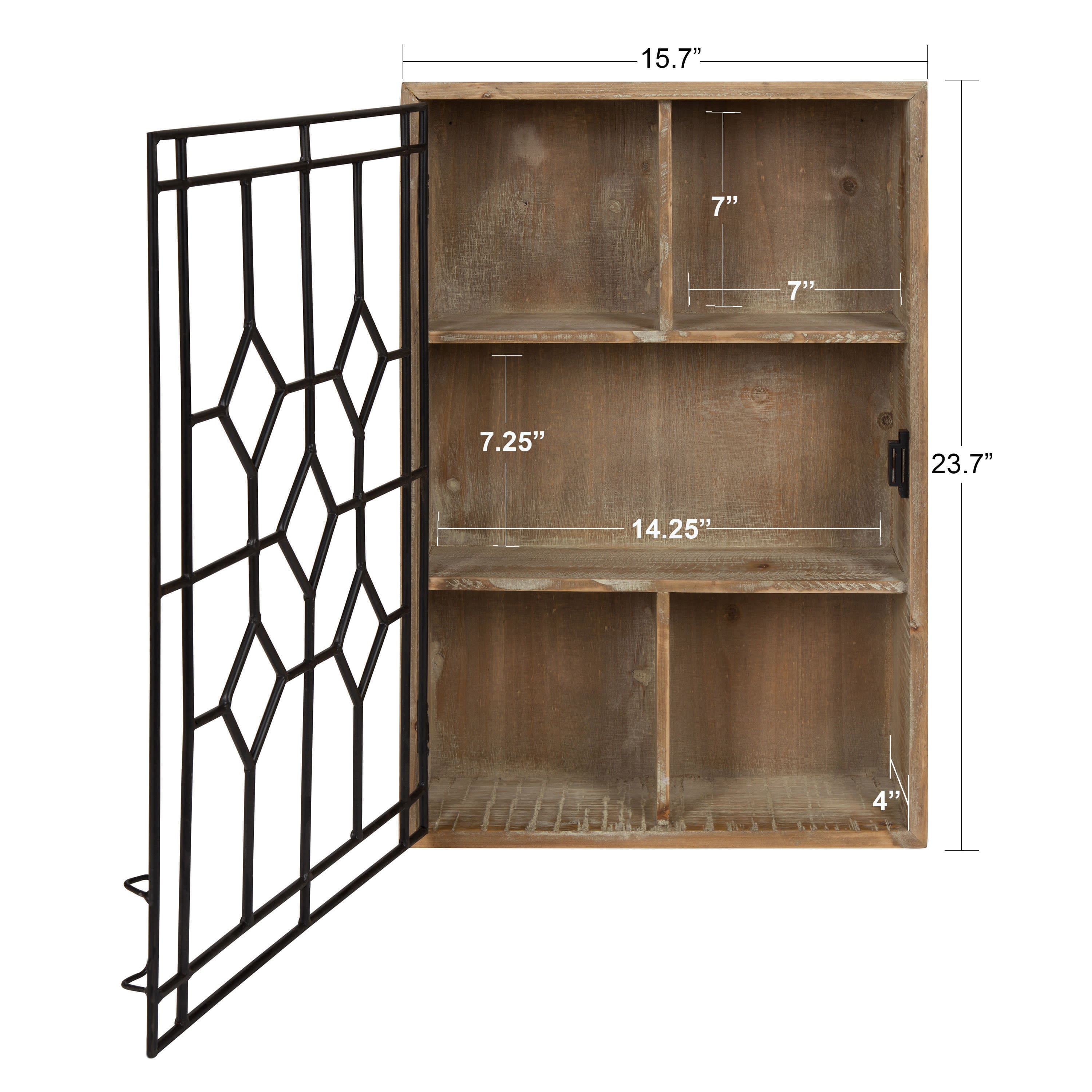Kate and Laurel Megara Decorative Farmhouse Chic Wall Mounted Display Cupboard