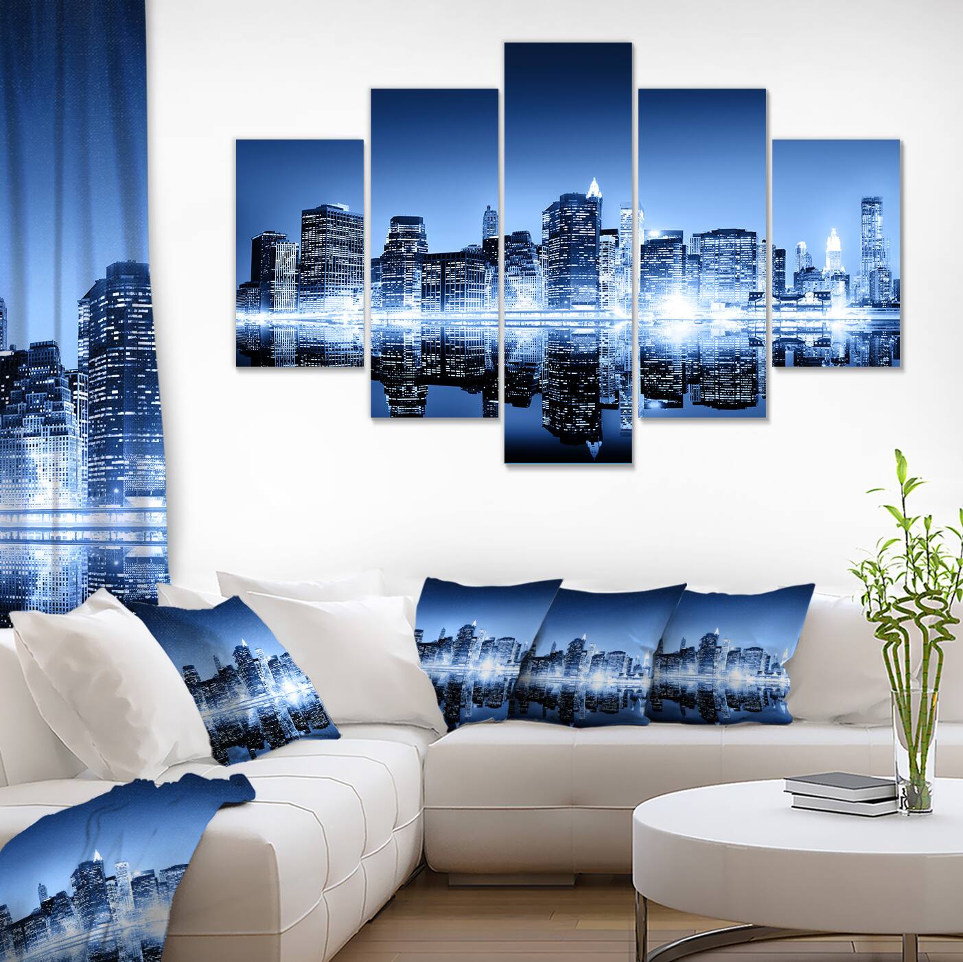 Designart - Night New York City Mirrored