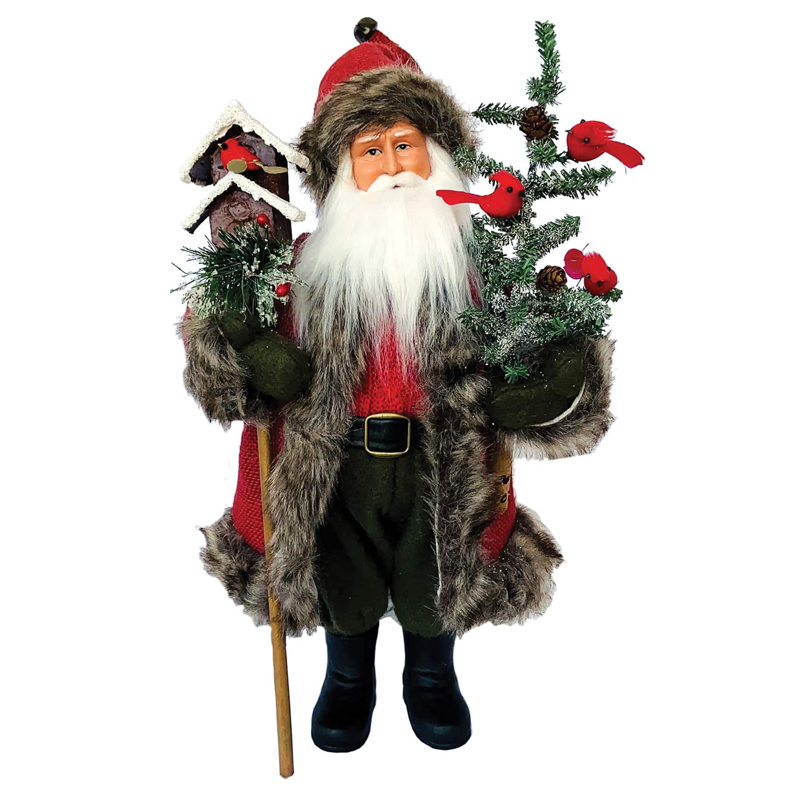 Santa's Workshop 15" Claus & His Cardinals