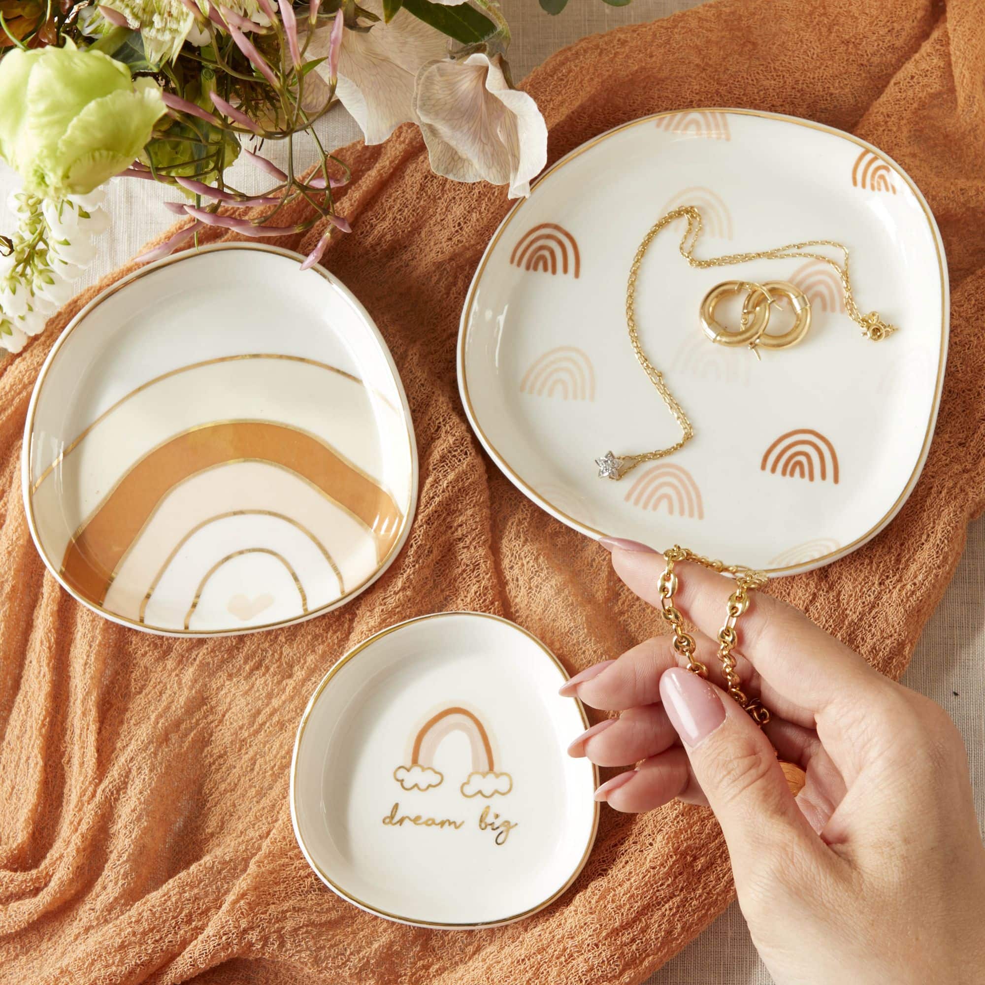 Kate Aspen Boho Rainbow Trinket Dish Set