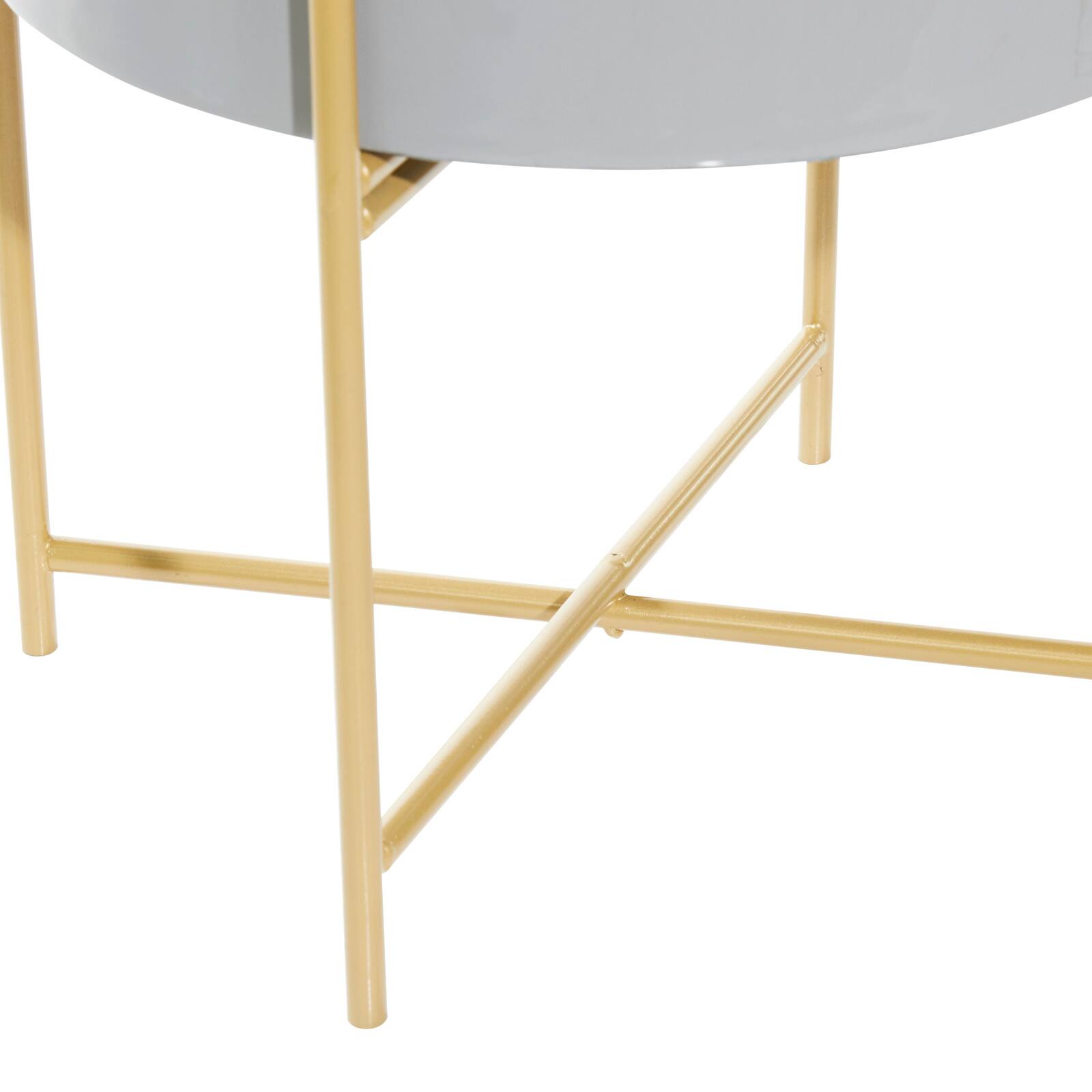 Metal Contemporary Planter with Gold Legs Set