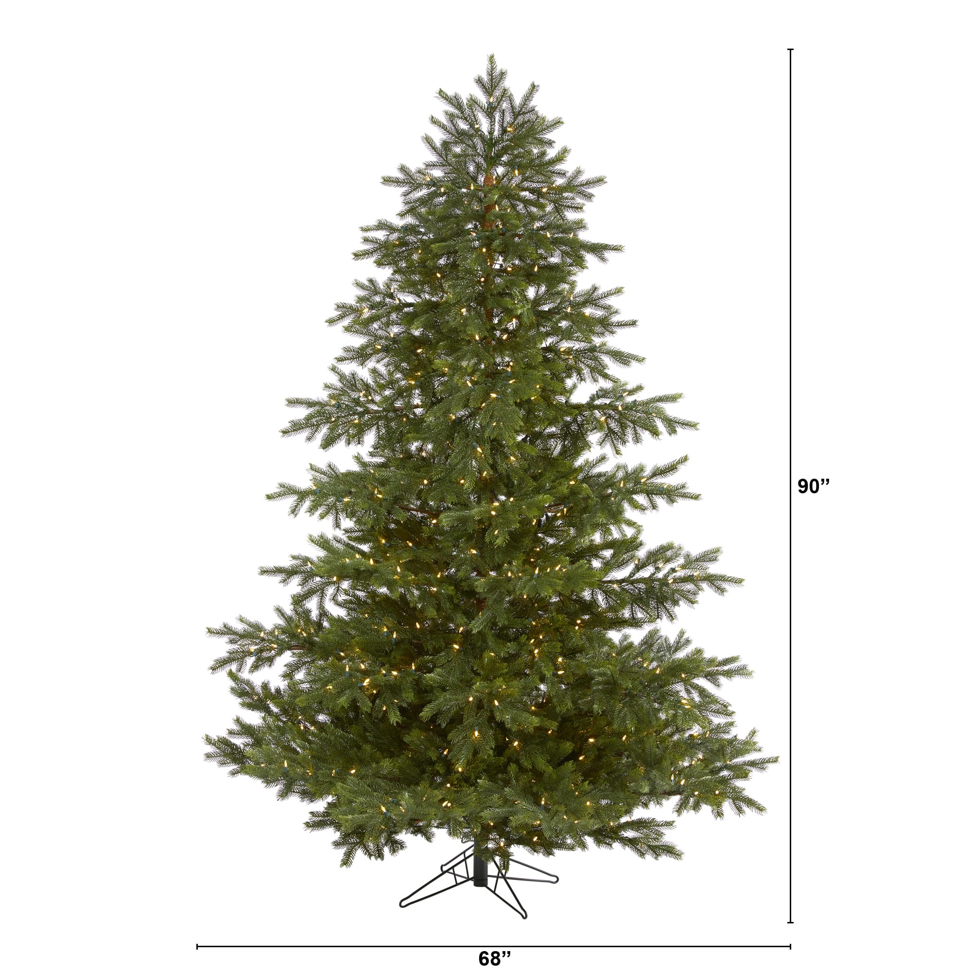 7.5ft. Pre-Lit South Carolina Spruce Real Touch Artificial Christmas Tree, Warm White LED Lights