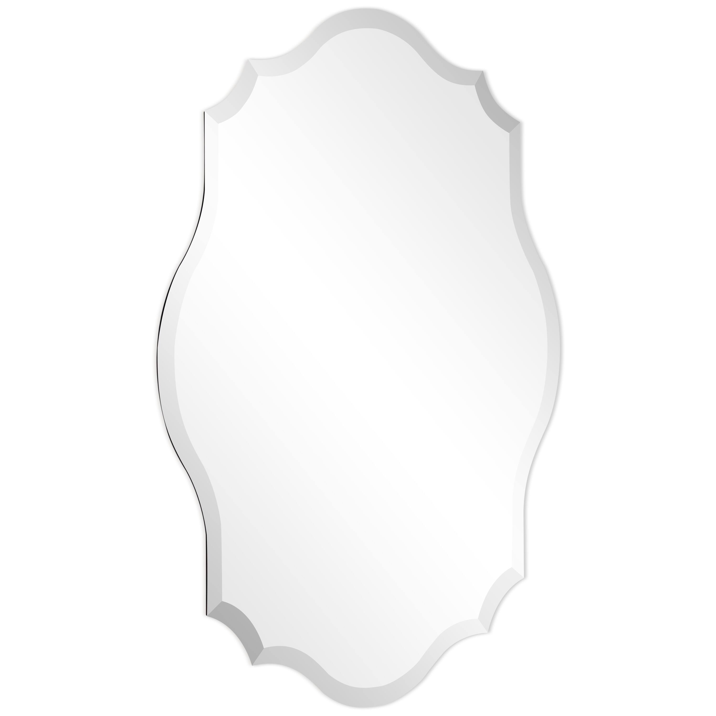 Empire Art Direct Scalloped & Beveled Oblong Frameless Wall Mirror