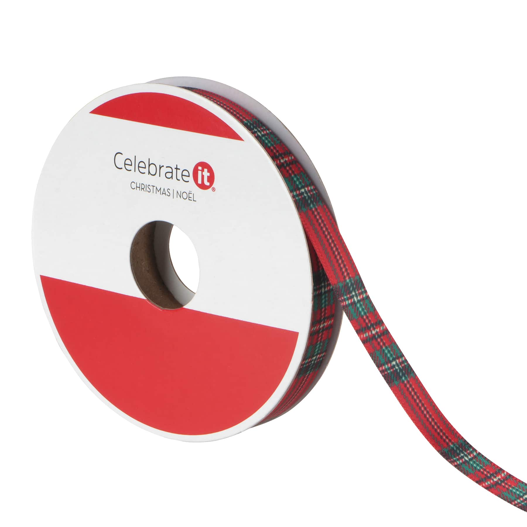 3/8" x 4yd. Red Tartan Ribbon by Celebrate It®