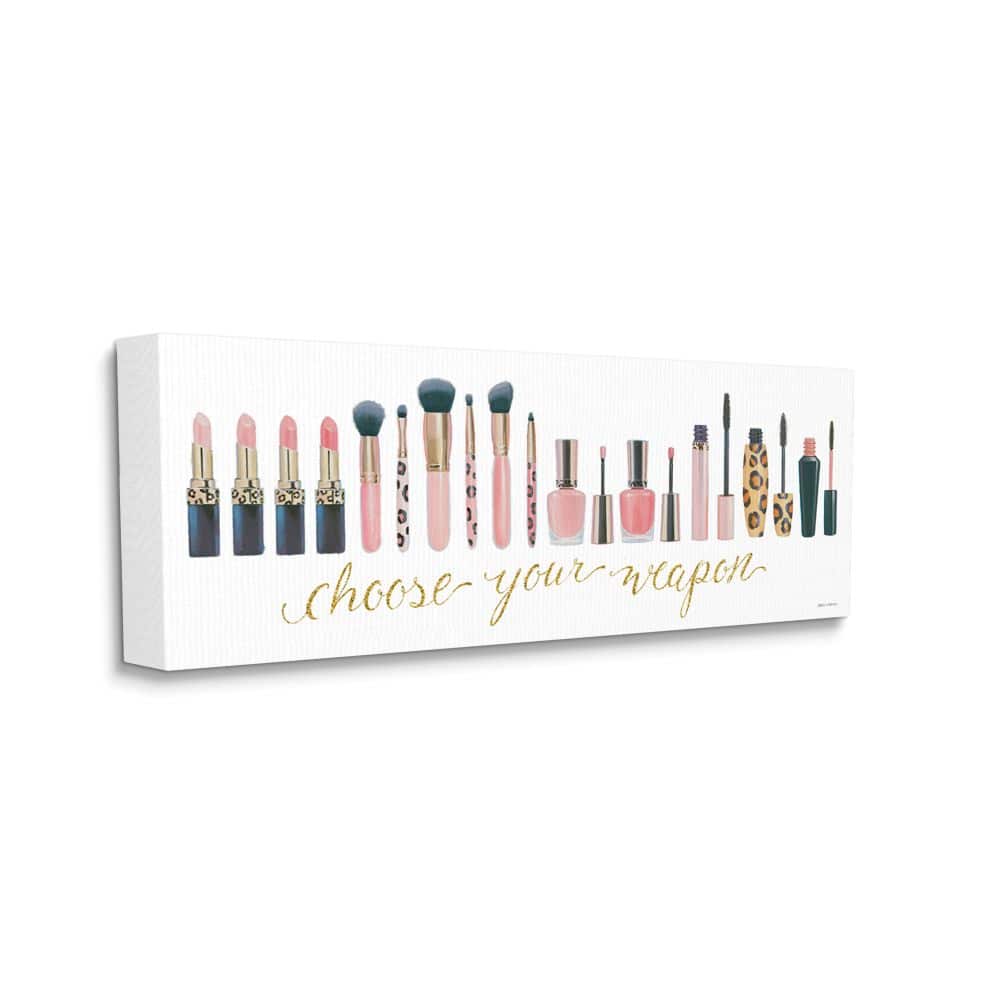 Stupell Industries Choose Your Weapon Phrase Glam Cosmetics Word Art Canvas Wall Art