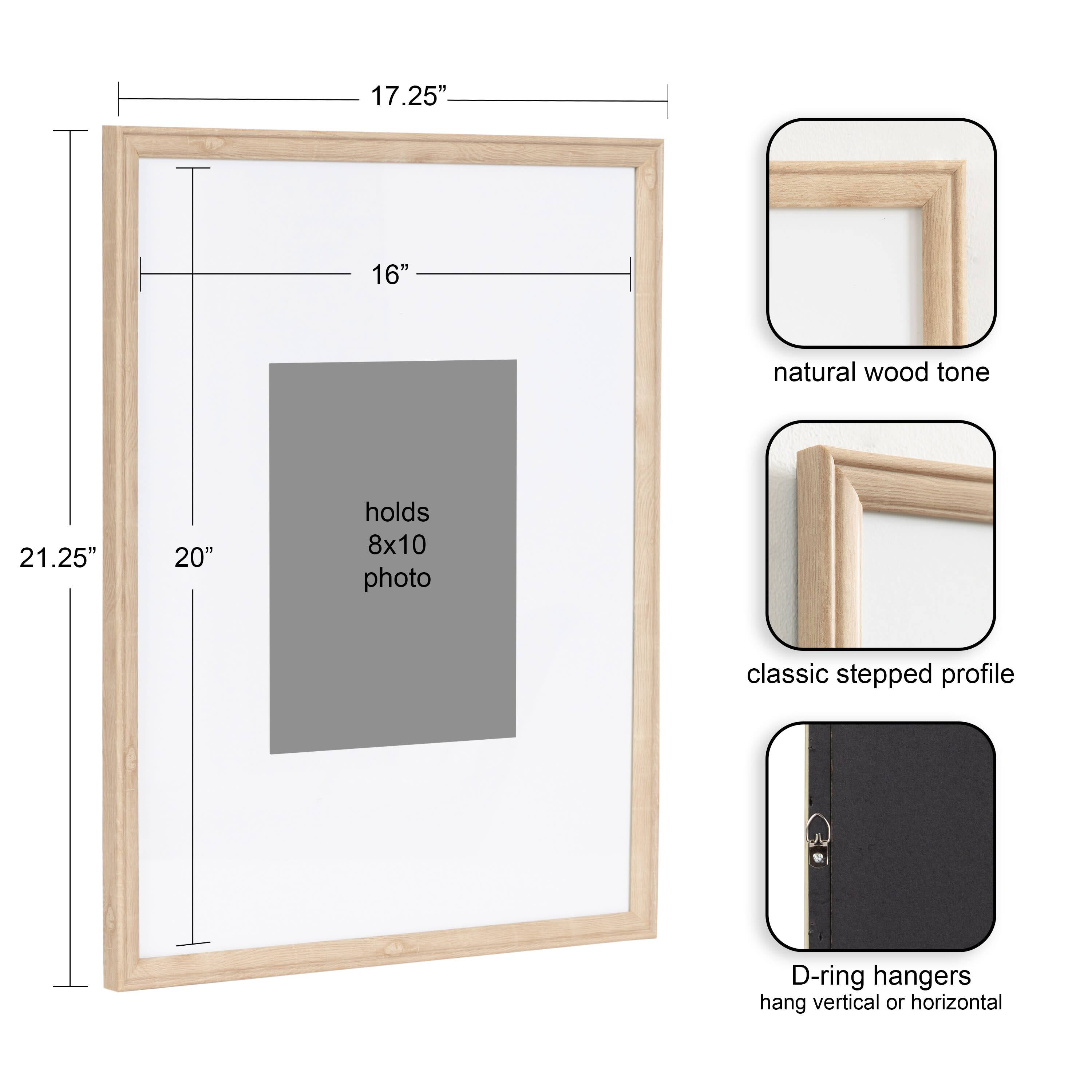 Kate and Laurel 16" x 20" Adlynn Photo Frame with 8" x 10" Mat