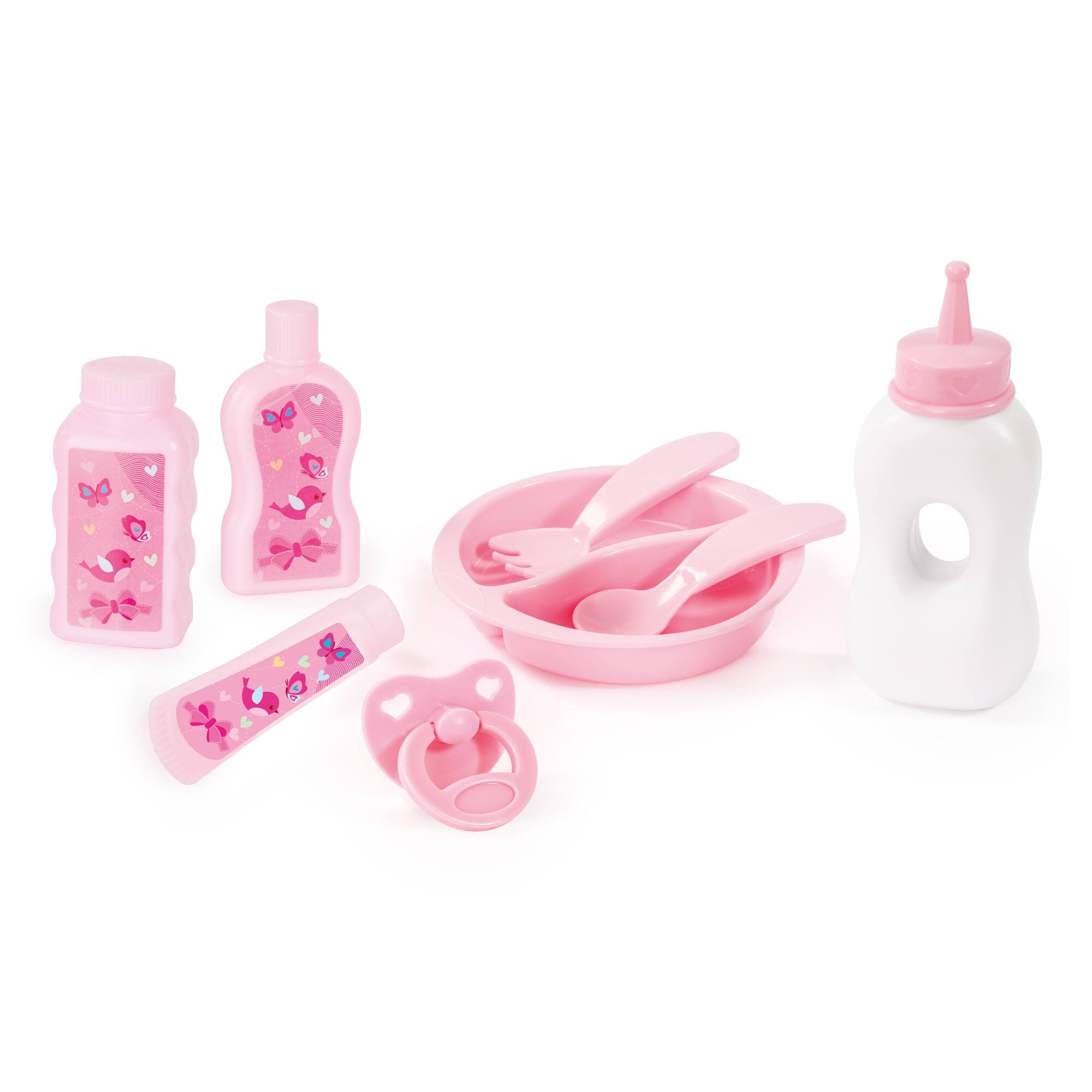 Bayer Design Black & Pink Dots Baby Doll Travel Bed & Accessories Set