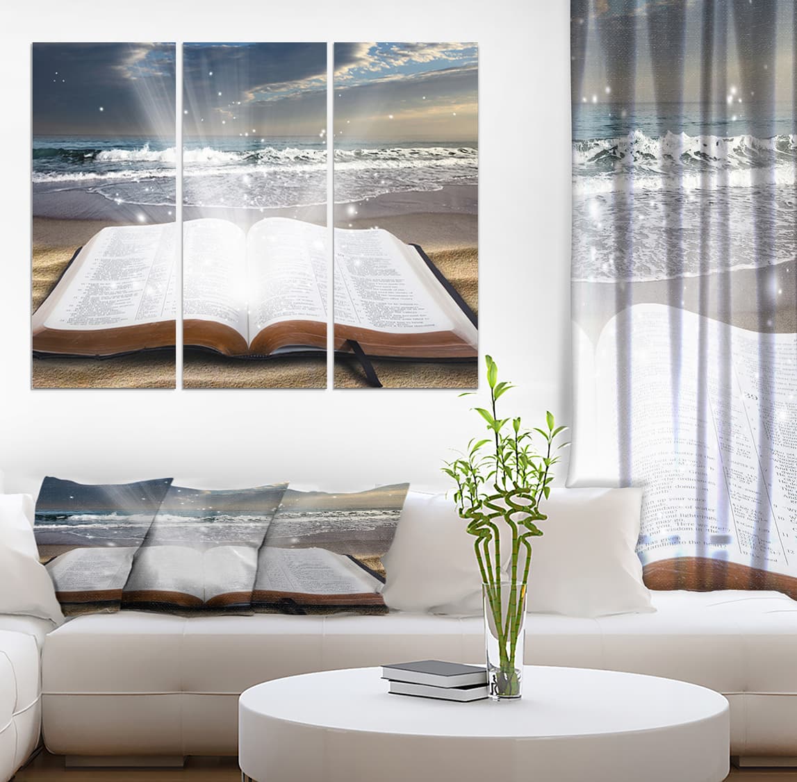 Designart - Jesus Bible at beach