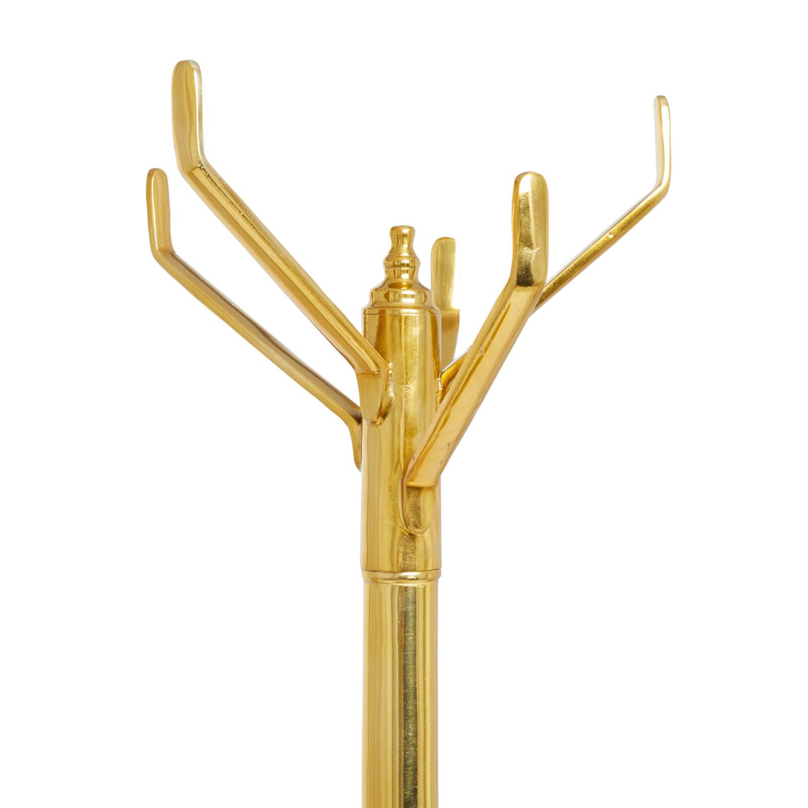 Gold Aluminum Contemporary Coat Rack, 69" x 15" x 15"