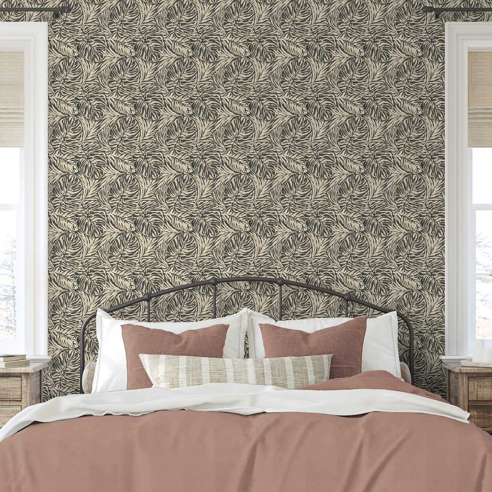 Tommy Bahama Zebra Leaf Peel & Stick Wallpaper