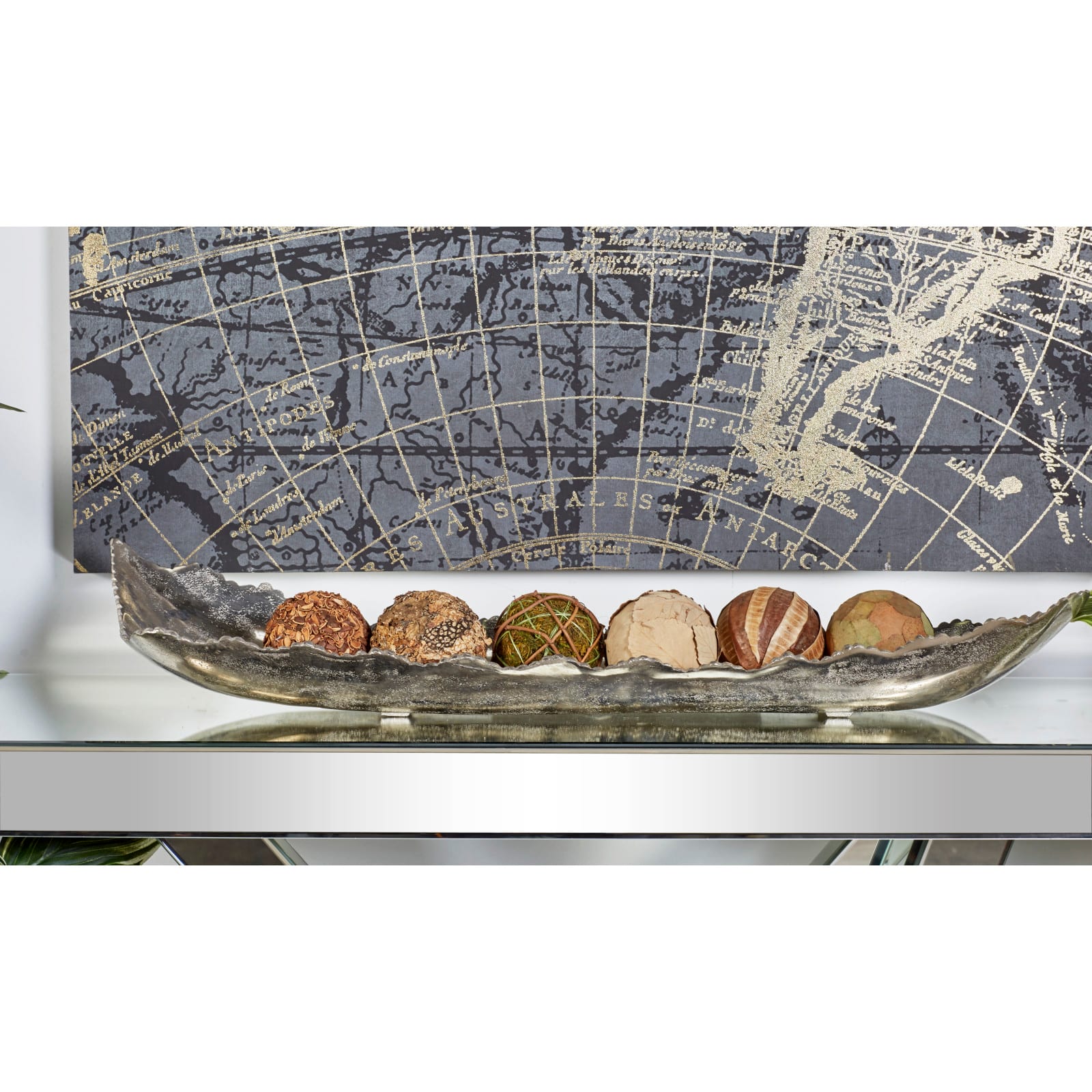 White Aluminum Contemporary Tray