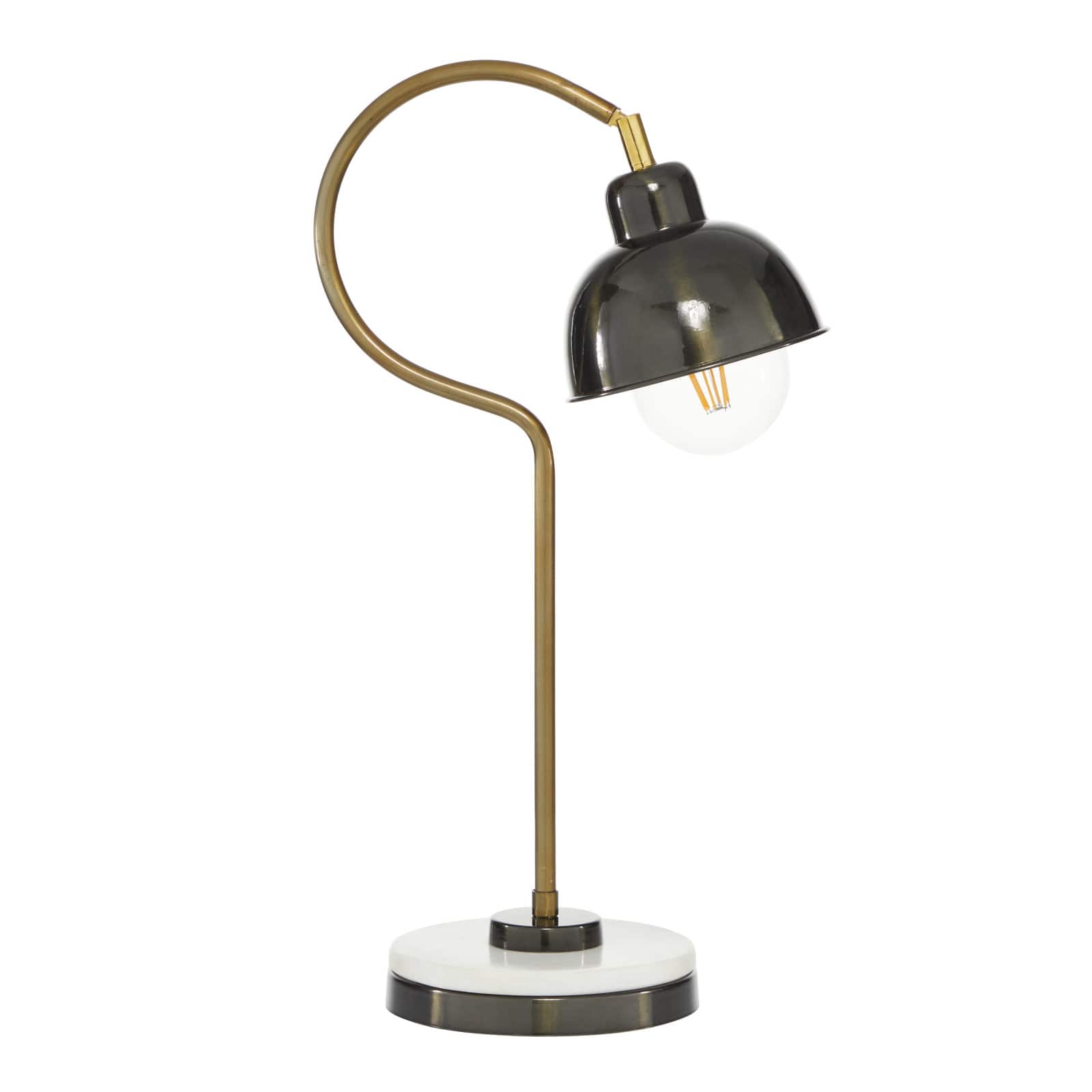 Black Metal Industrial Desk Lamp, 22" x 7" x 13"
