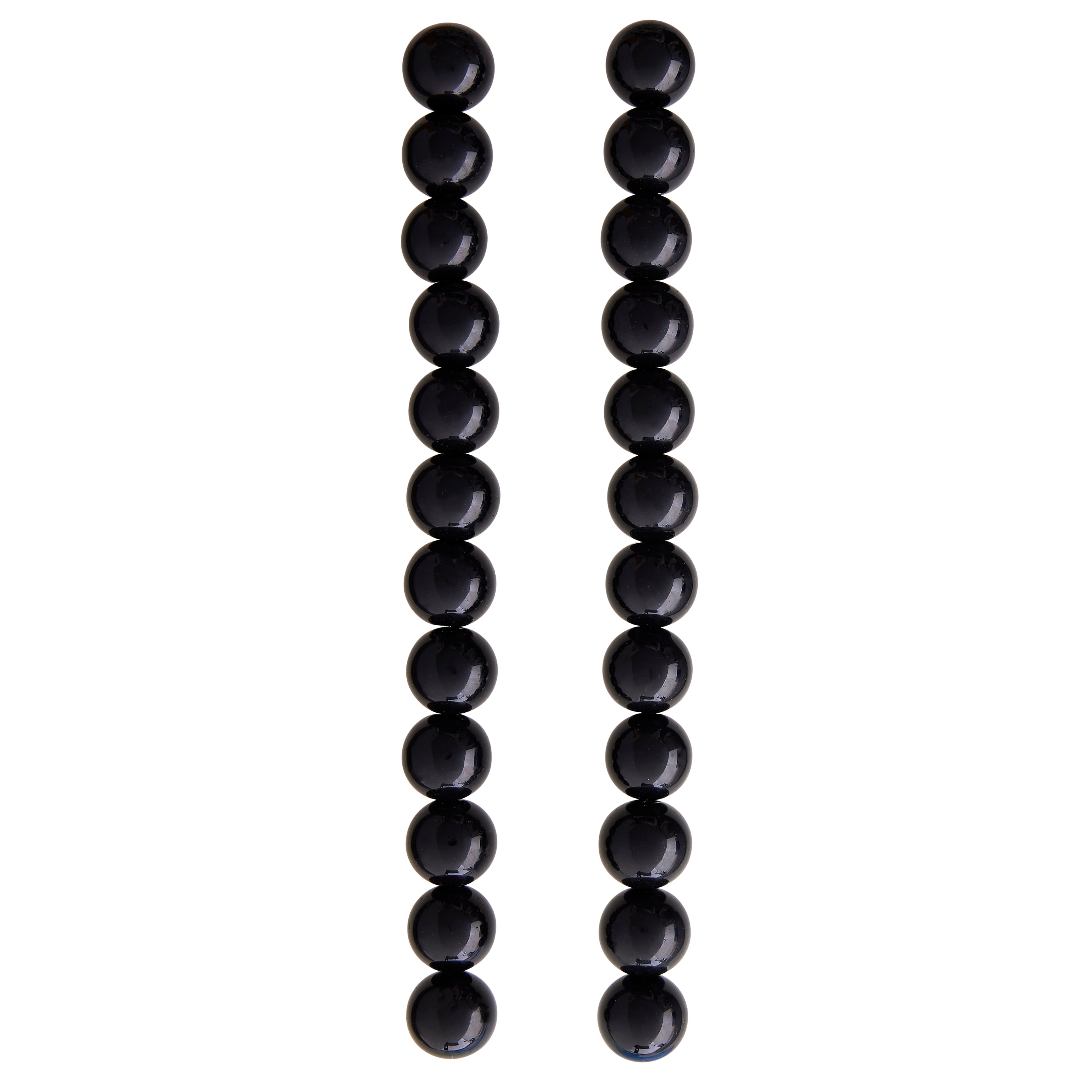 Black Round Glass Beads, 14mm by Bead Landing™