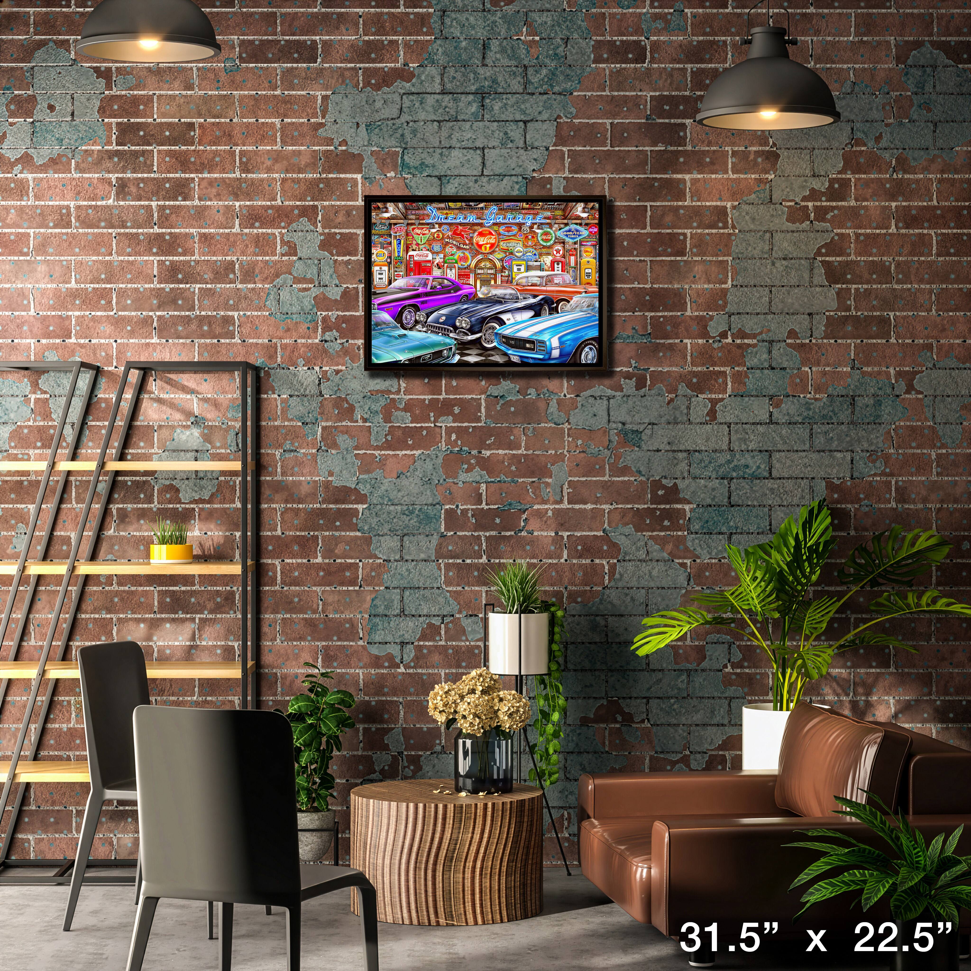 Dream Garage 20" x 29" Framed Canvas By Michel Fishel 31.5" x 22.5"