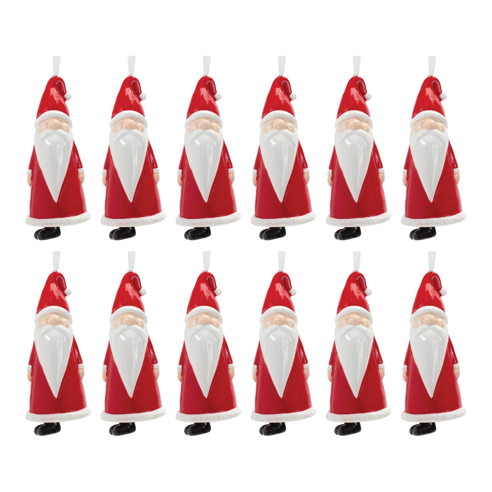 12ct. Ceramic Santa Bell Ornament