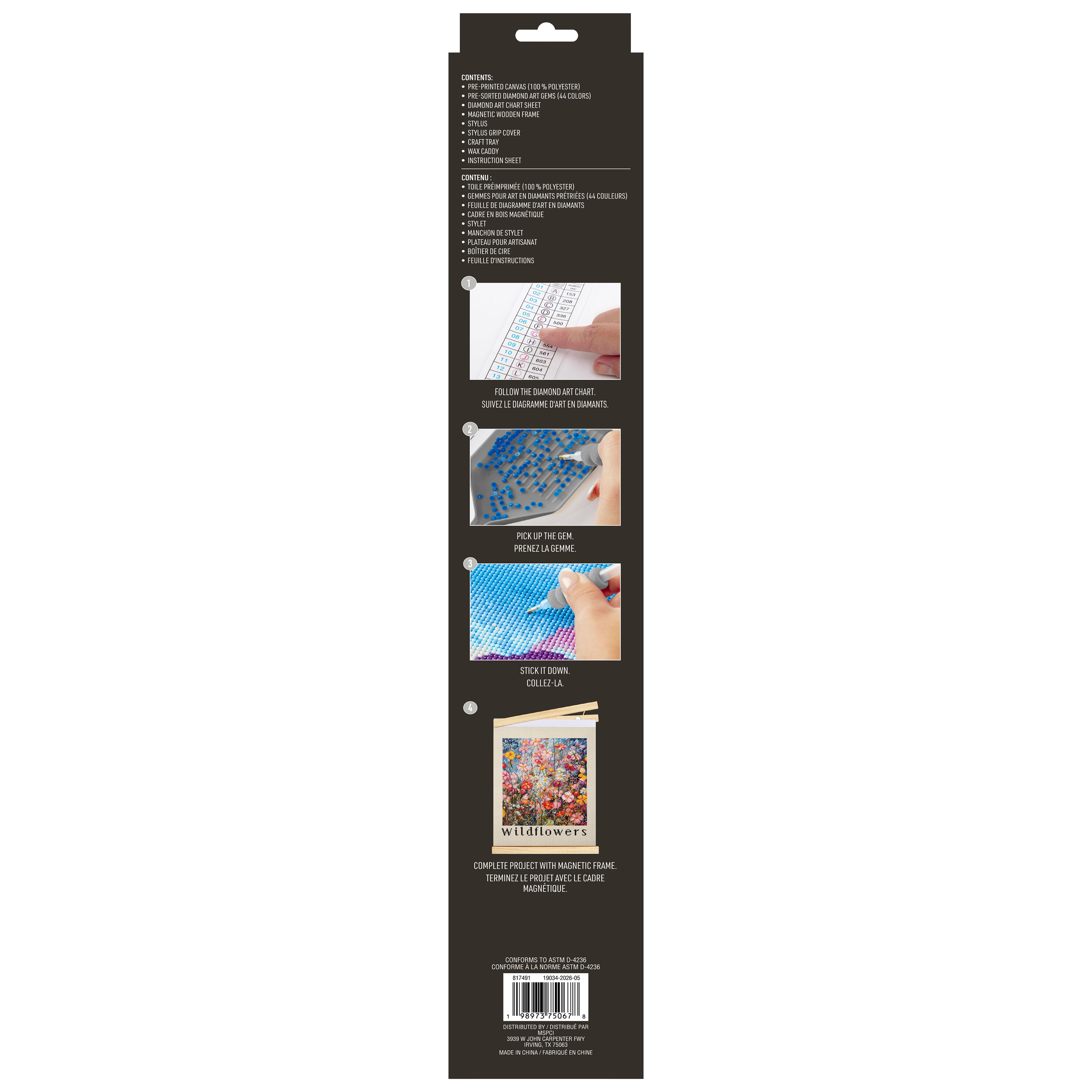 16" x 20" Wildflowers Diamond Art Kit with Wood Frame by Make Market®