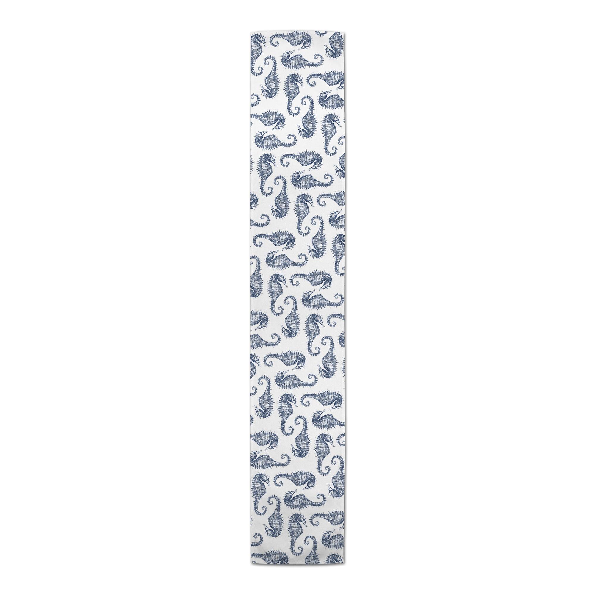 Watercolor Seahorse Indoor/Outdoor Table Runner