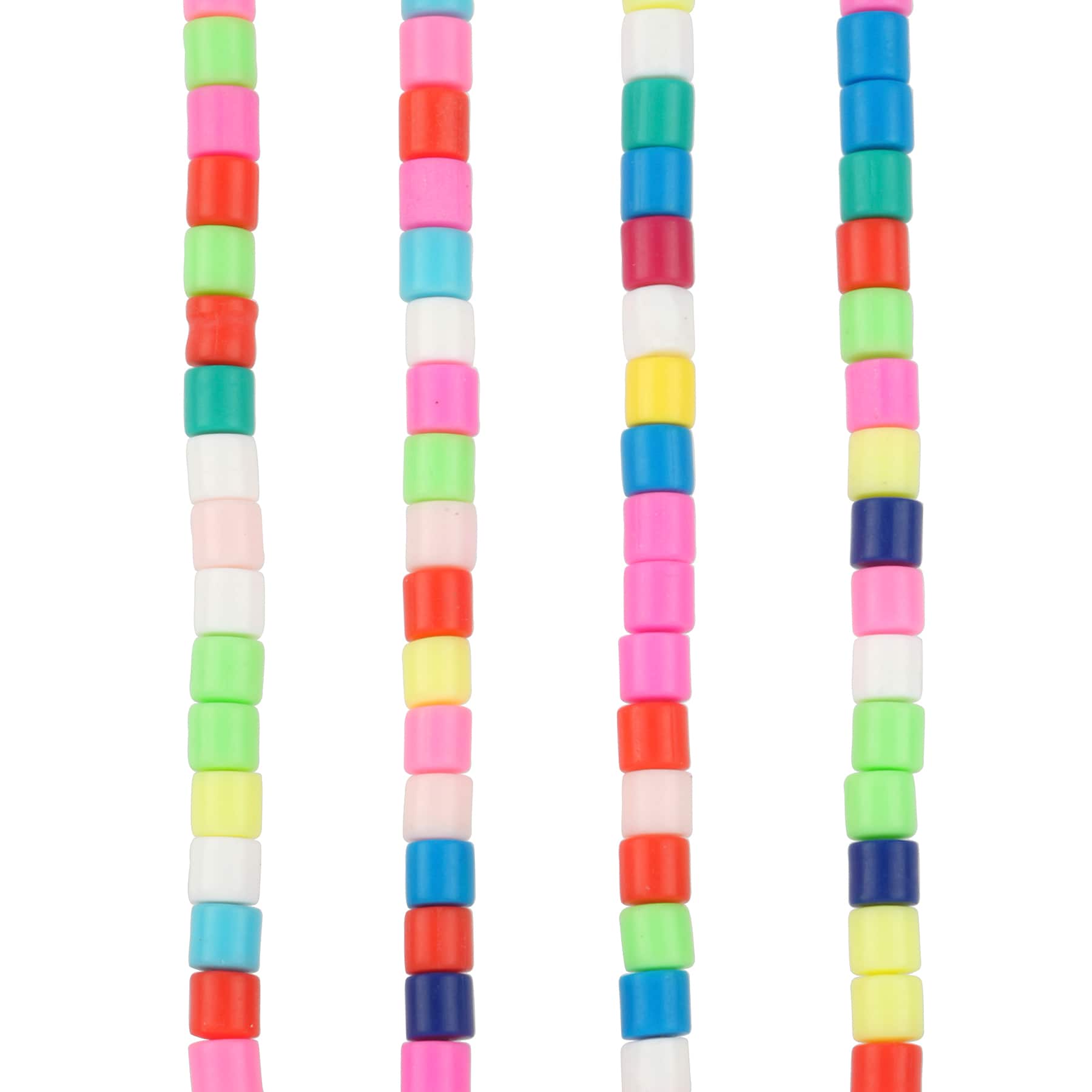 Multicolor Clay Tube Beads, 5.8mm by Bead Landing™