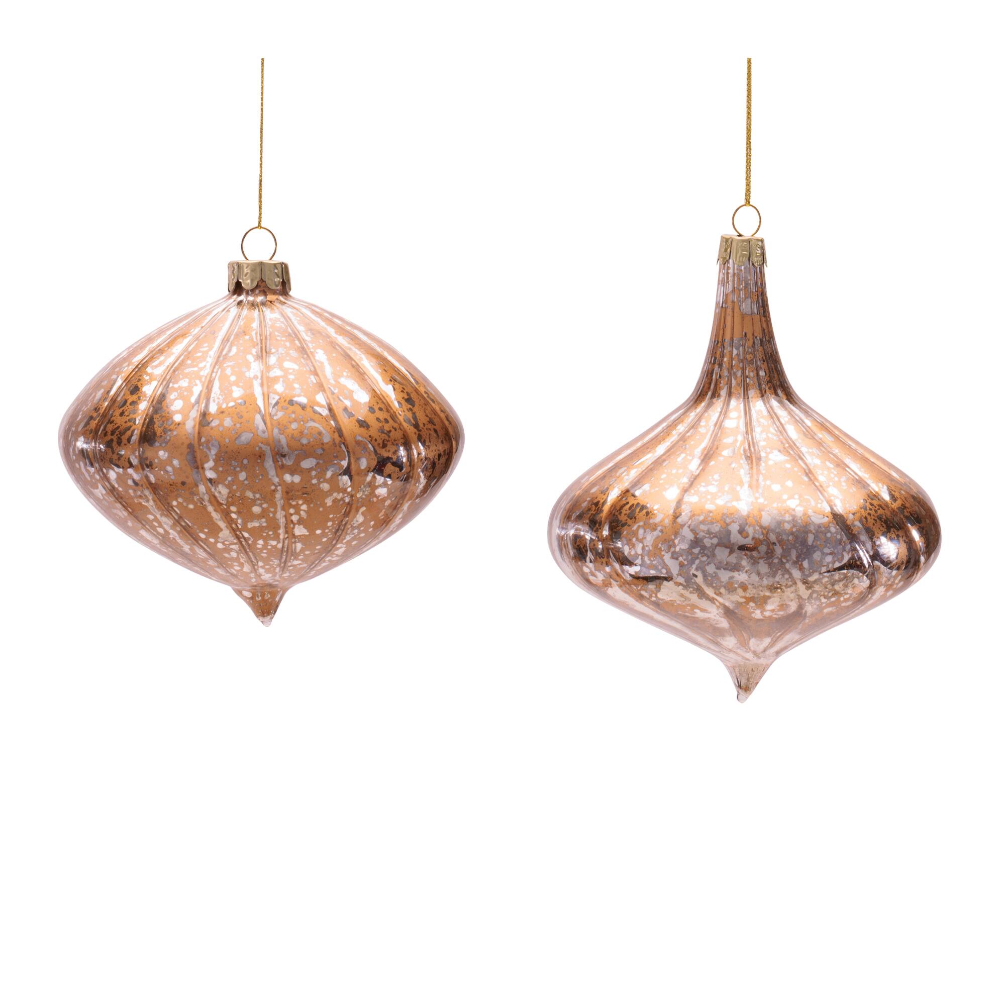 Melrose Brown Glass Ornament Set