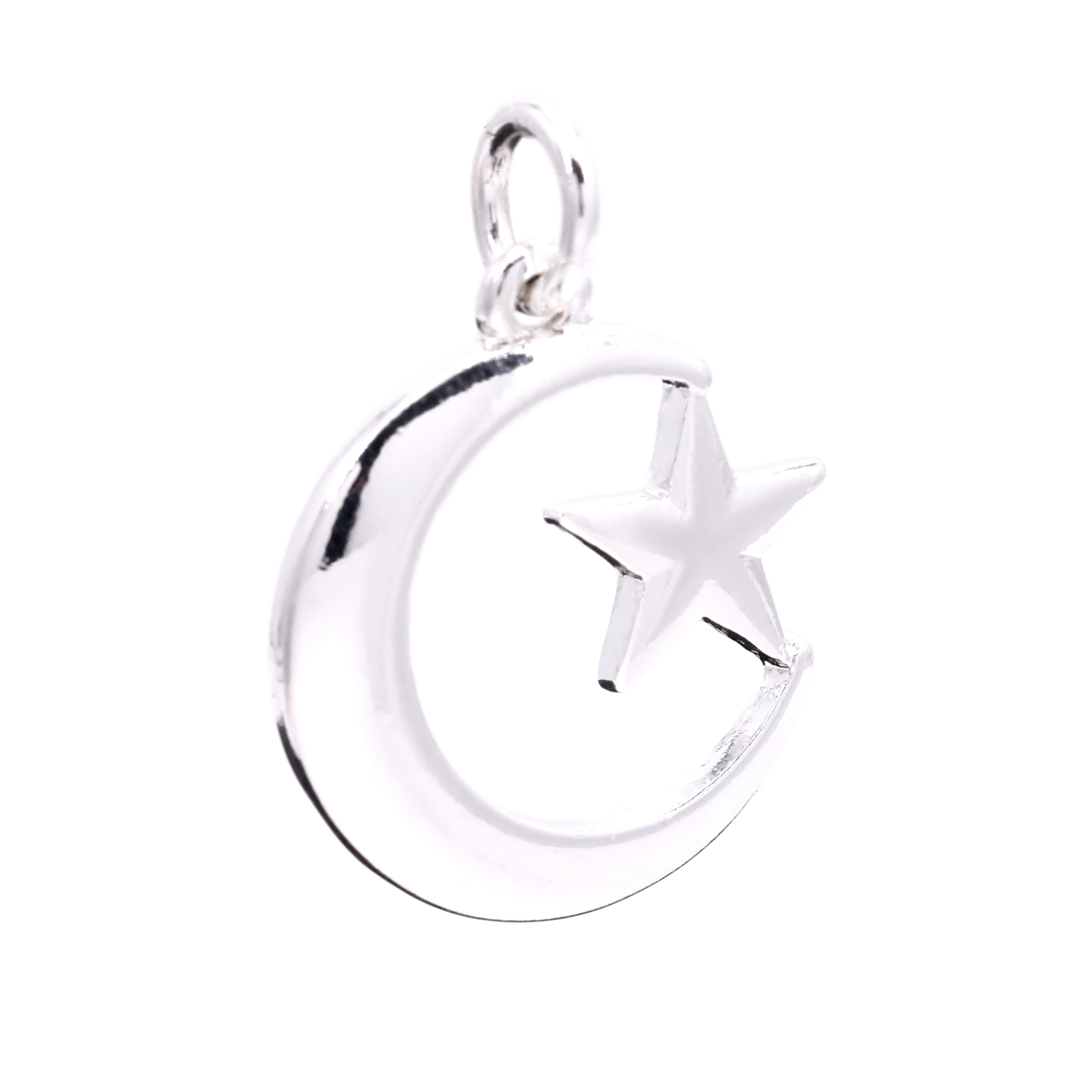 Silver Plated Star & Moon Charm by Bead Landing™