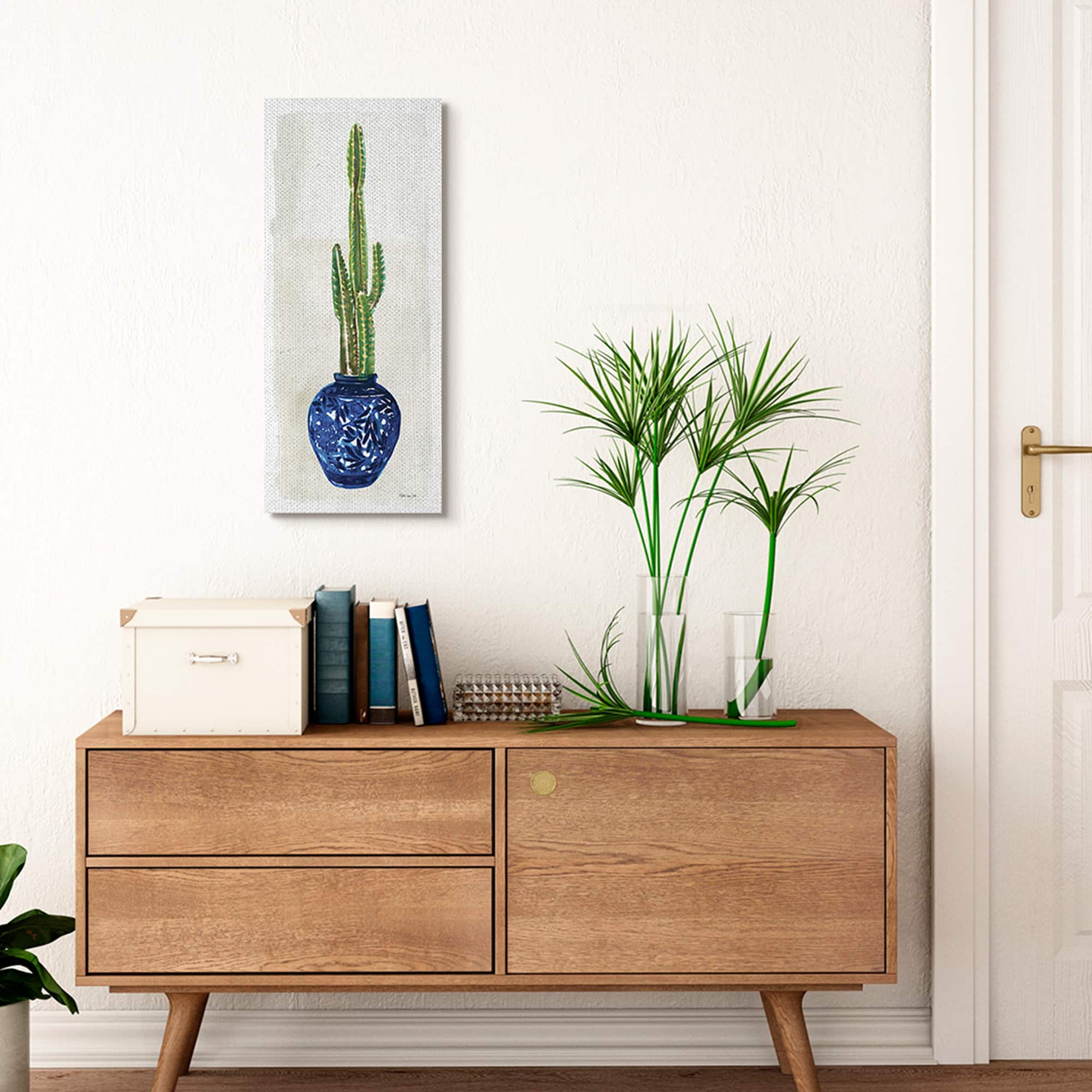 Stupell Industries Still Life Tall Prickly Cactus Canvas Wall Art