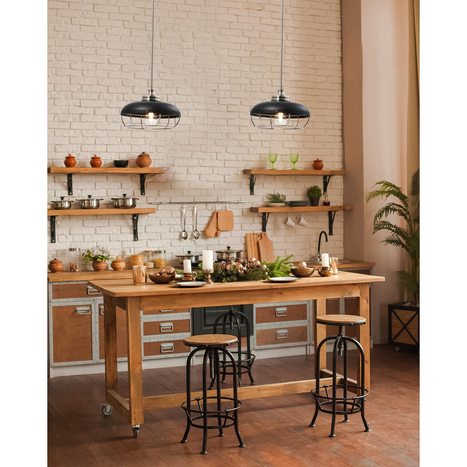 Hello Honey® Robert Stevenson Lighting Presley Caged Dome Metal Ceiling Light