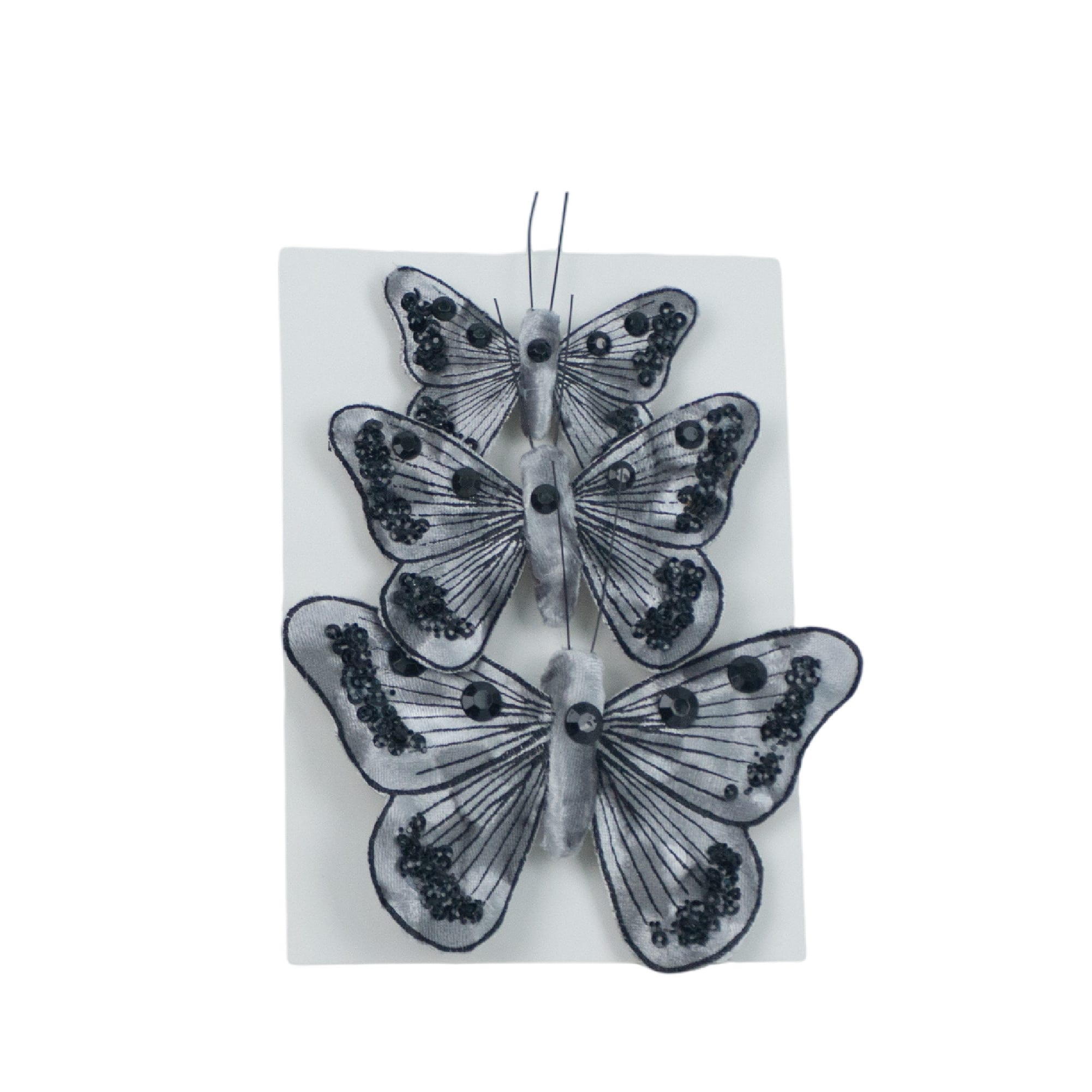 Silver & Black Sequin Butterfly Accents, 3ct. by Ashland®