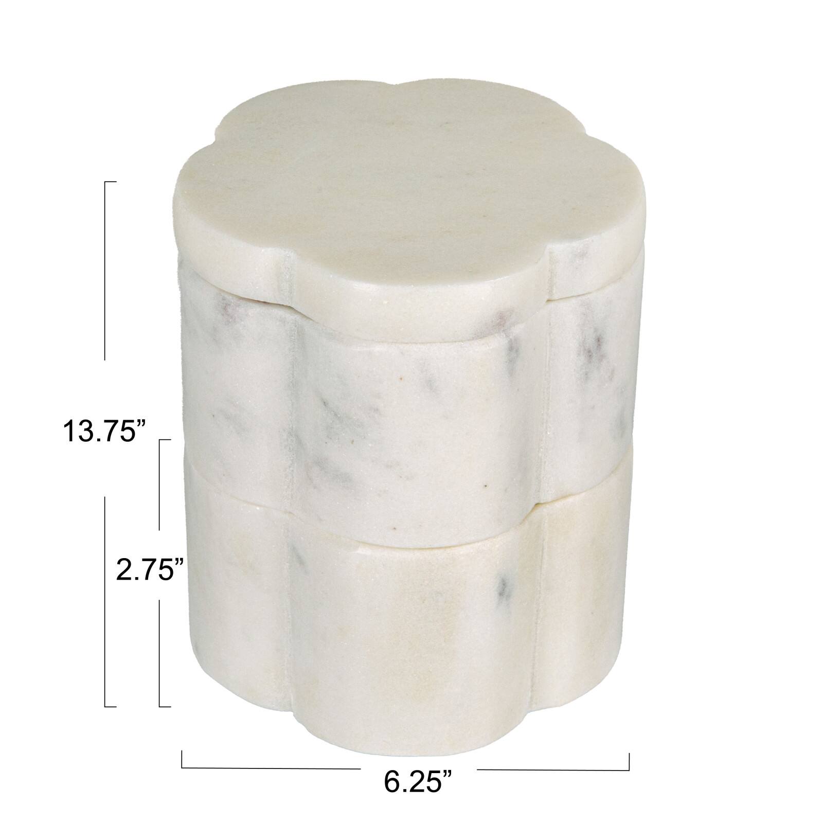 Hello Honey® Elegant White Marble Pinch Pot with Lid