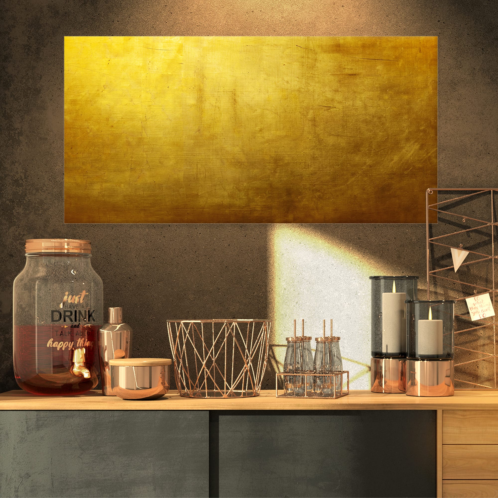 Designart - Gold Texture - Abstract Canvas art print