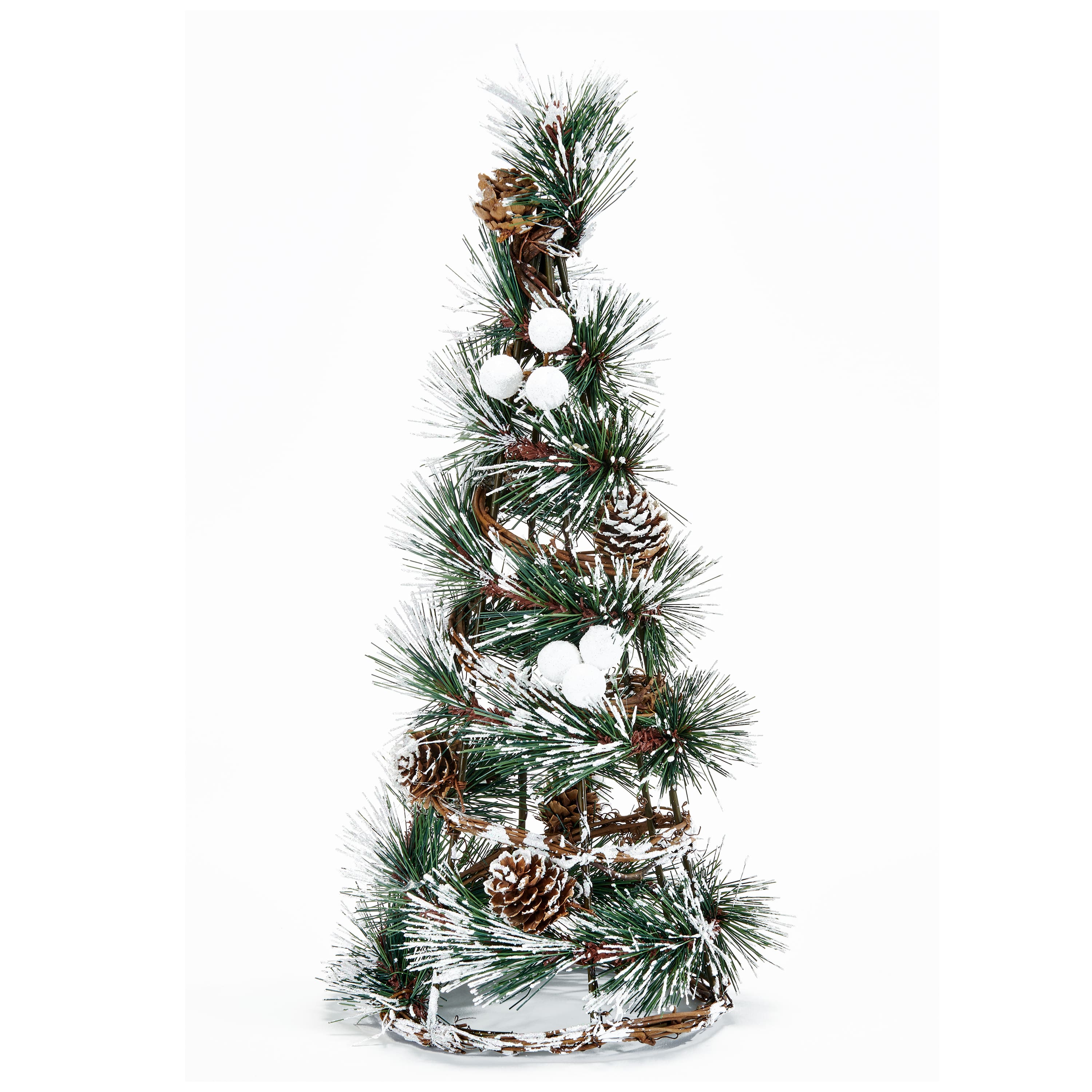 14" Snowy Pinecone Artificial Christmas Tree Tabletop Décor