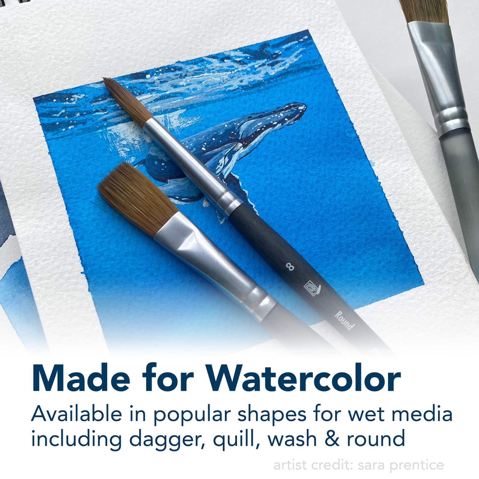 Princeton™ Aqua Elite™ Series 4850 Synthetic Oval Wash Watercolor Brush