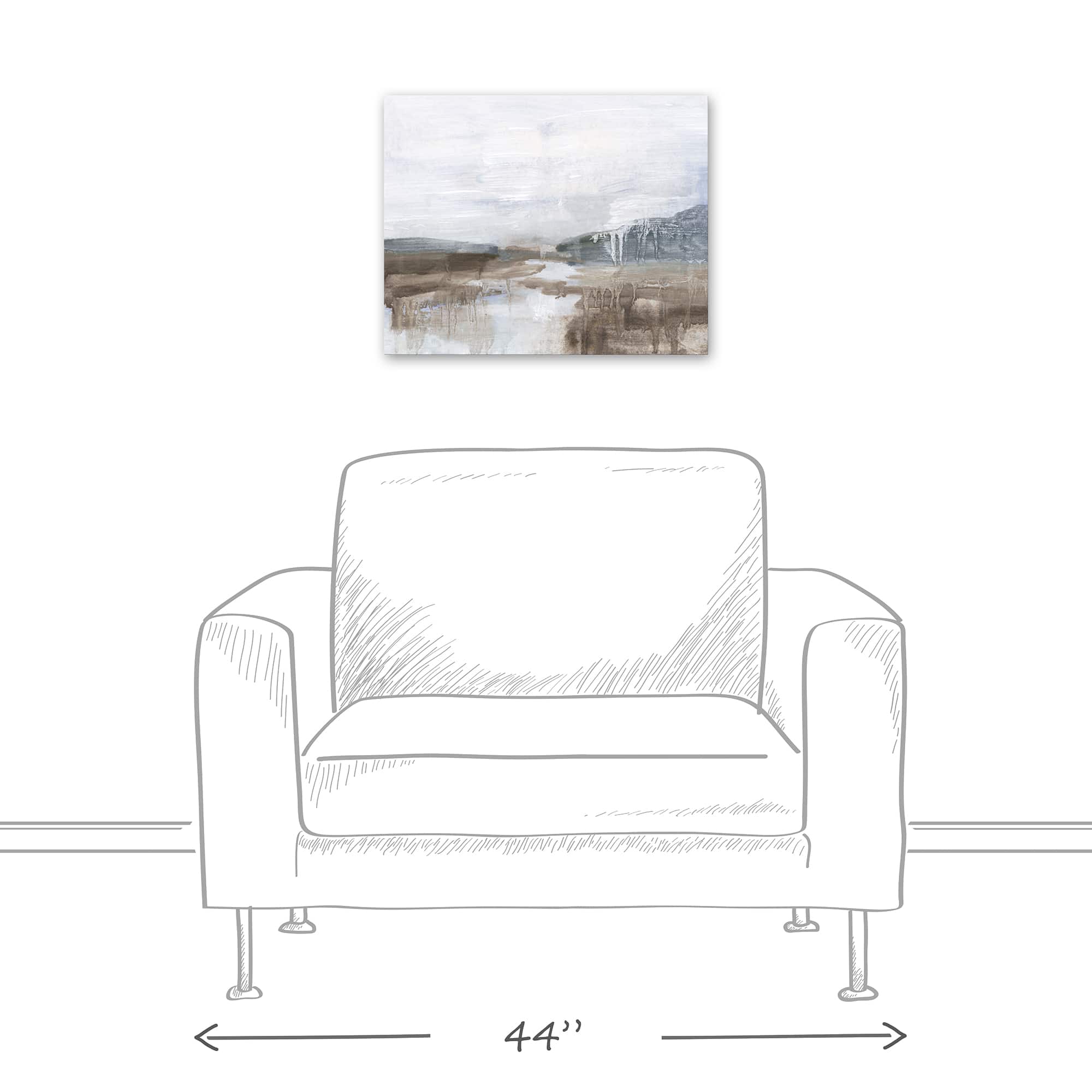 Dippy Abstract Landscape 20" x 16" Canvas Wall Art