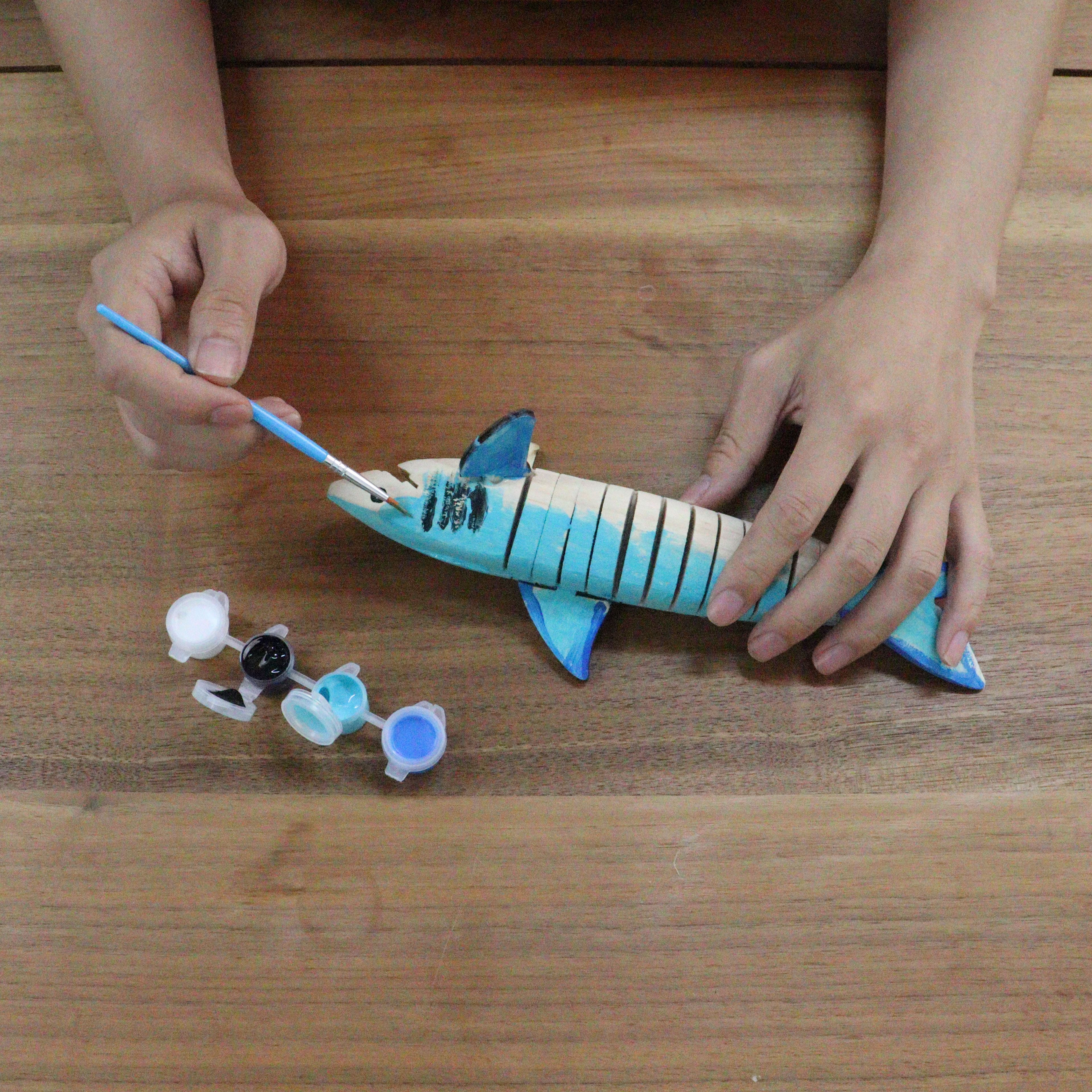 12 Pack: Wooden Wiggle Shark Kit by Creatology™