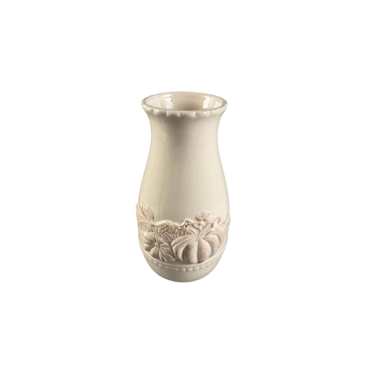 9.5" White Ceramic Pumpkin Vase by Ashland®