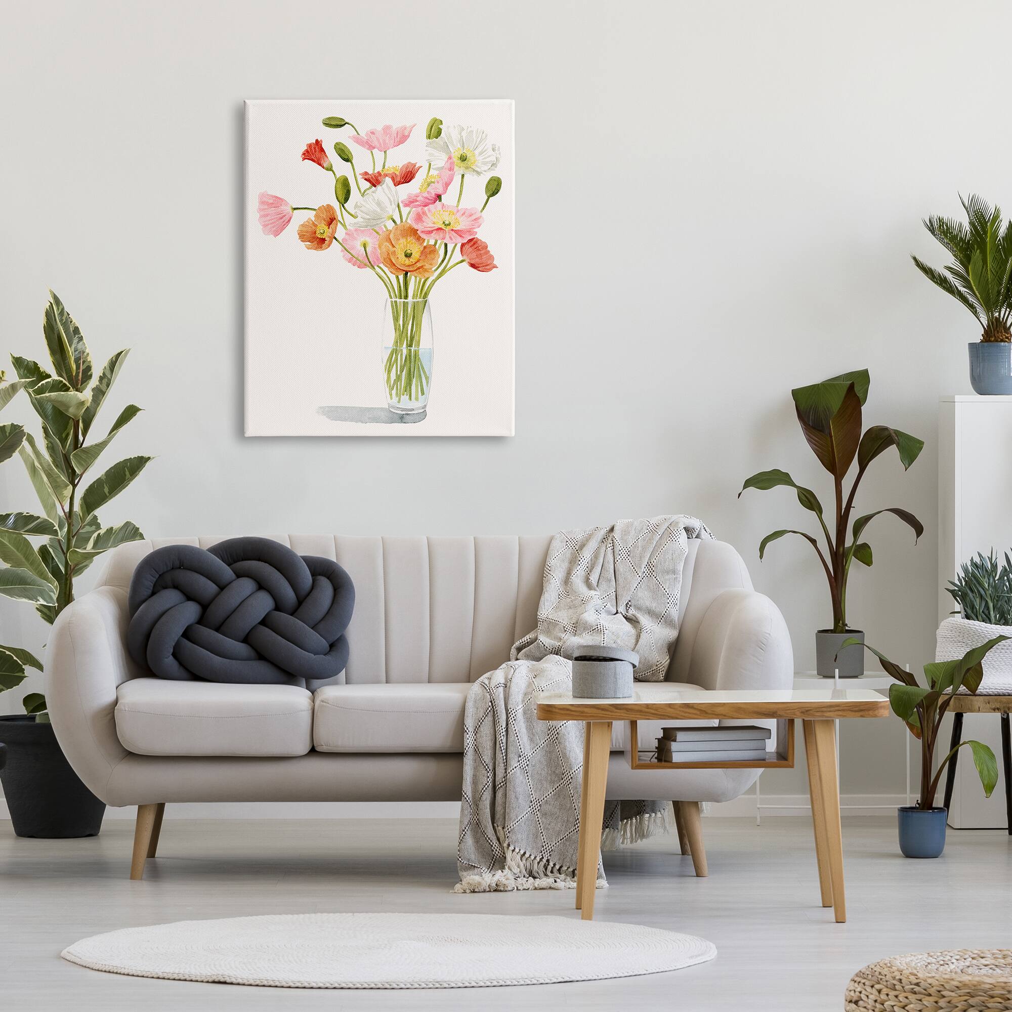 Stupell Industries Vivid Poppies Glass Floral Bouquet Arrangement Canvas Wall Art