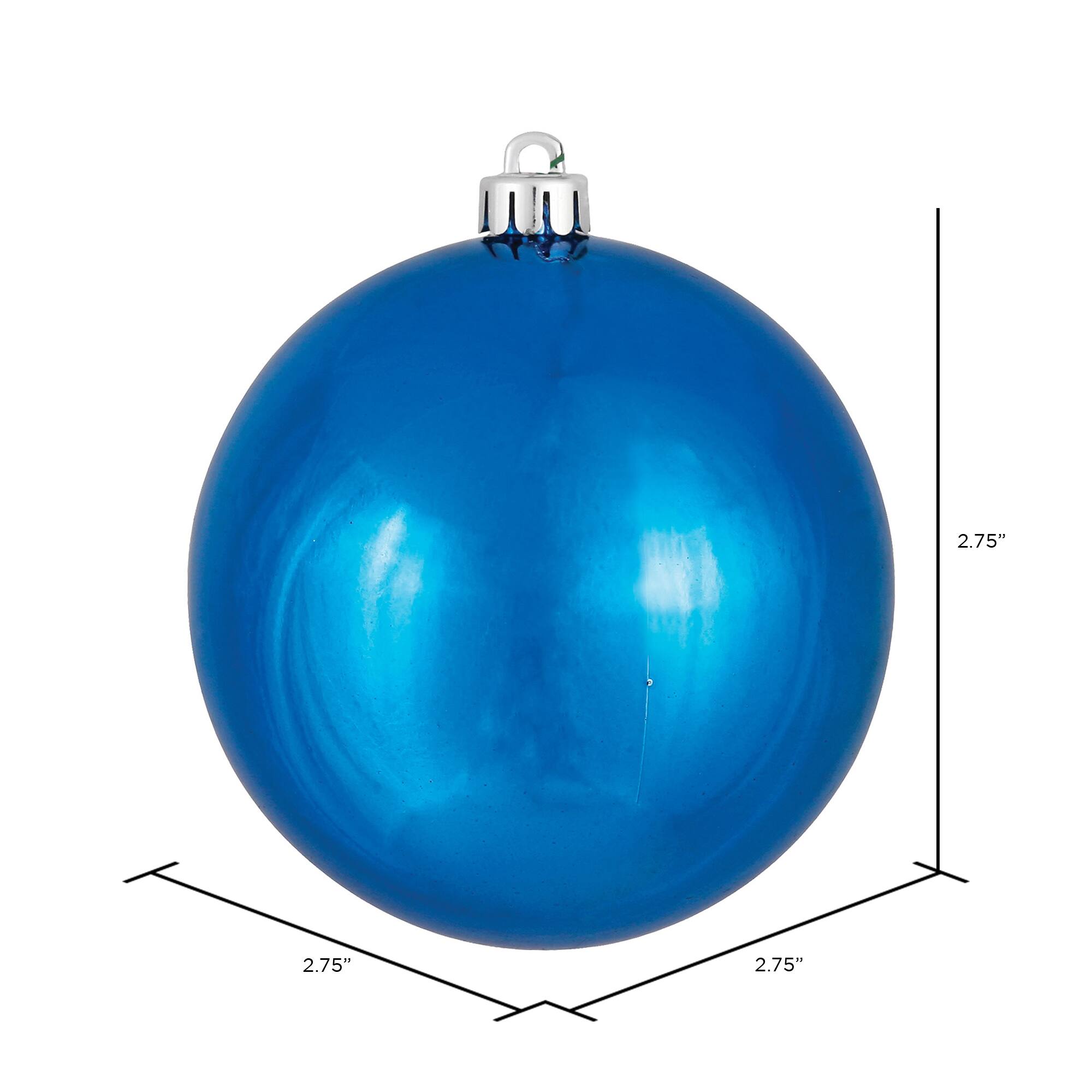 Vickerman 2.75" Blue Shiny Ball Ornaments, 12ct.