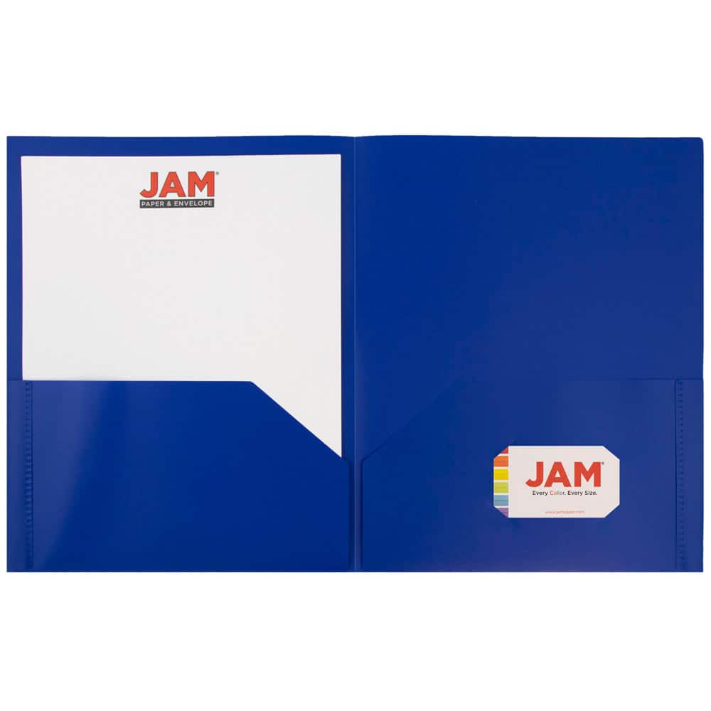 JAM Paper 9.5" x 11.5" Plastic 2 Pocket School POP Folders, 6ct.