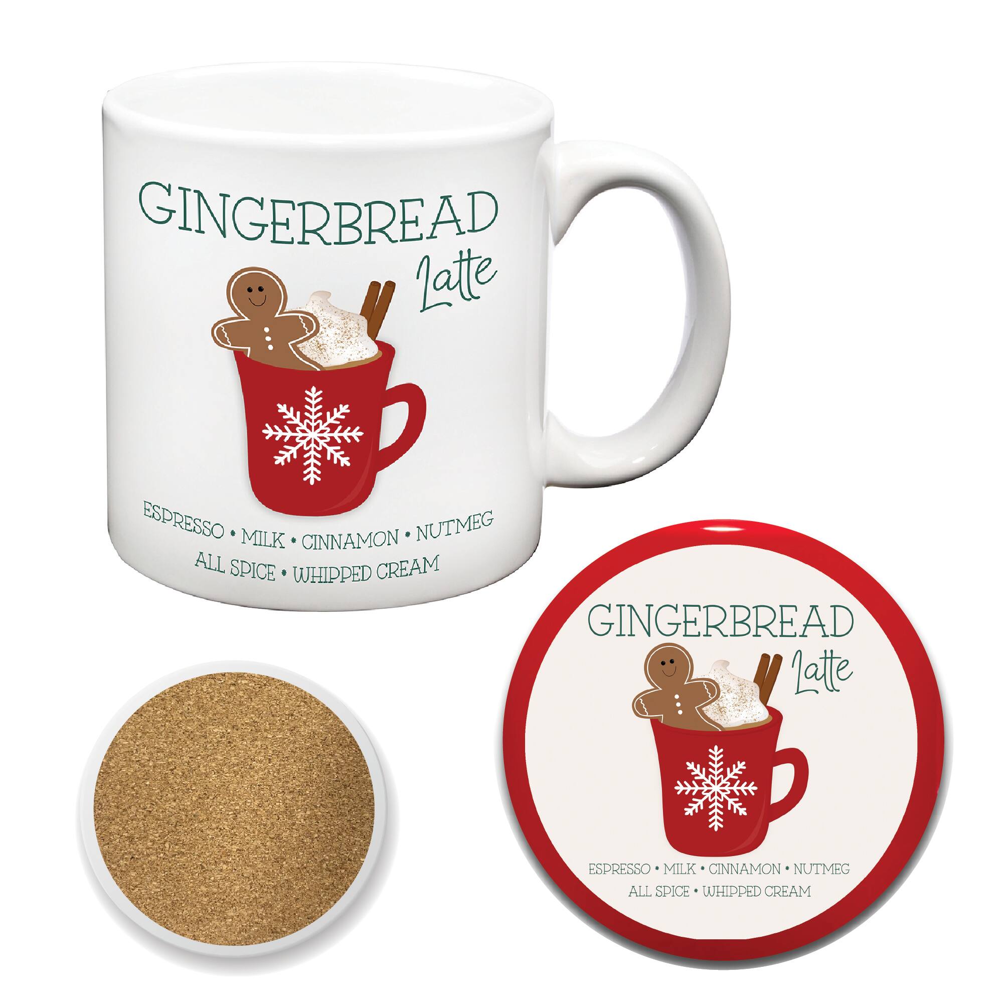 Courtside Market® 20oz. Gingerbread Artisan Ceramic Mug & Coaster Set