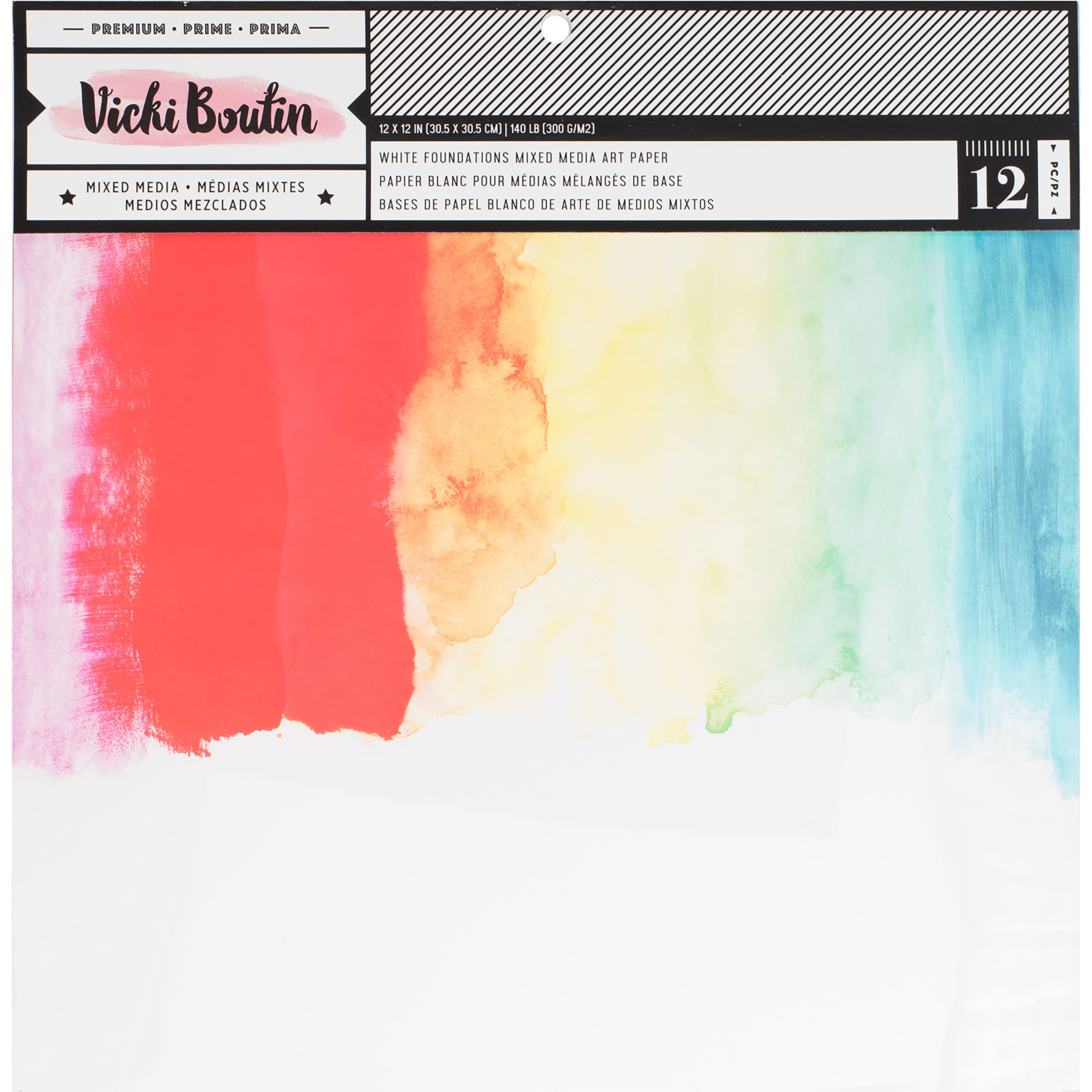 Vicki Boutin Smooth White Mixed Media Foundations Paper, 12" x 12"