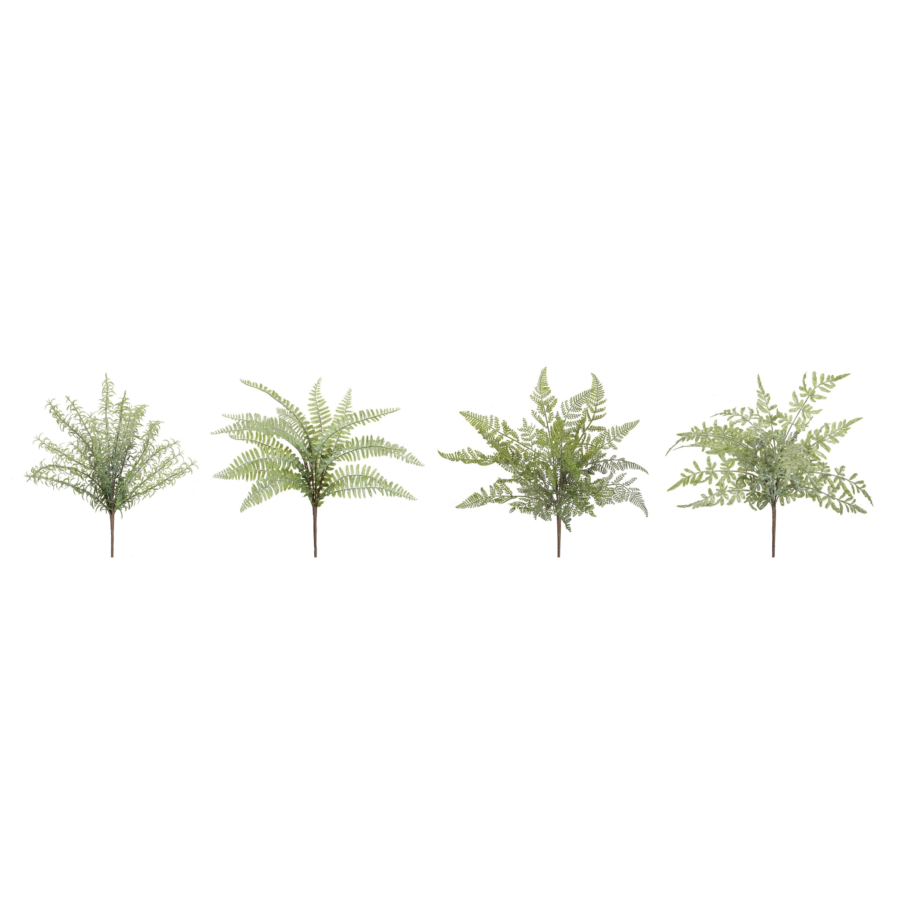 16" Assorted Fern Foliage Bush Set