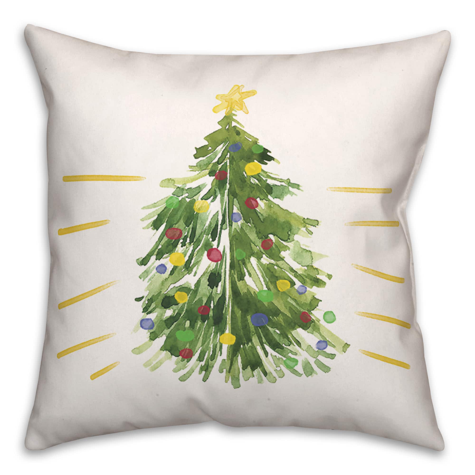 Getting Lit Xmas Tree 18x18 Throw Pillow