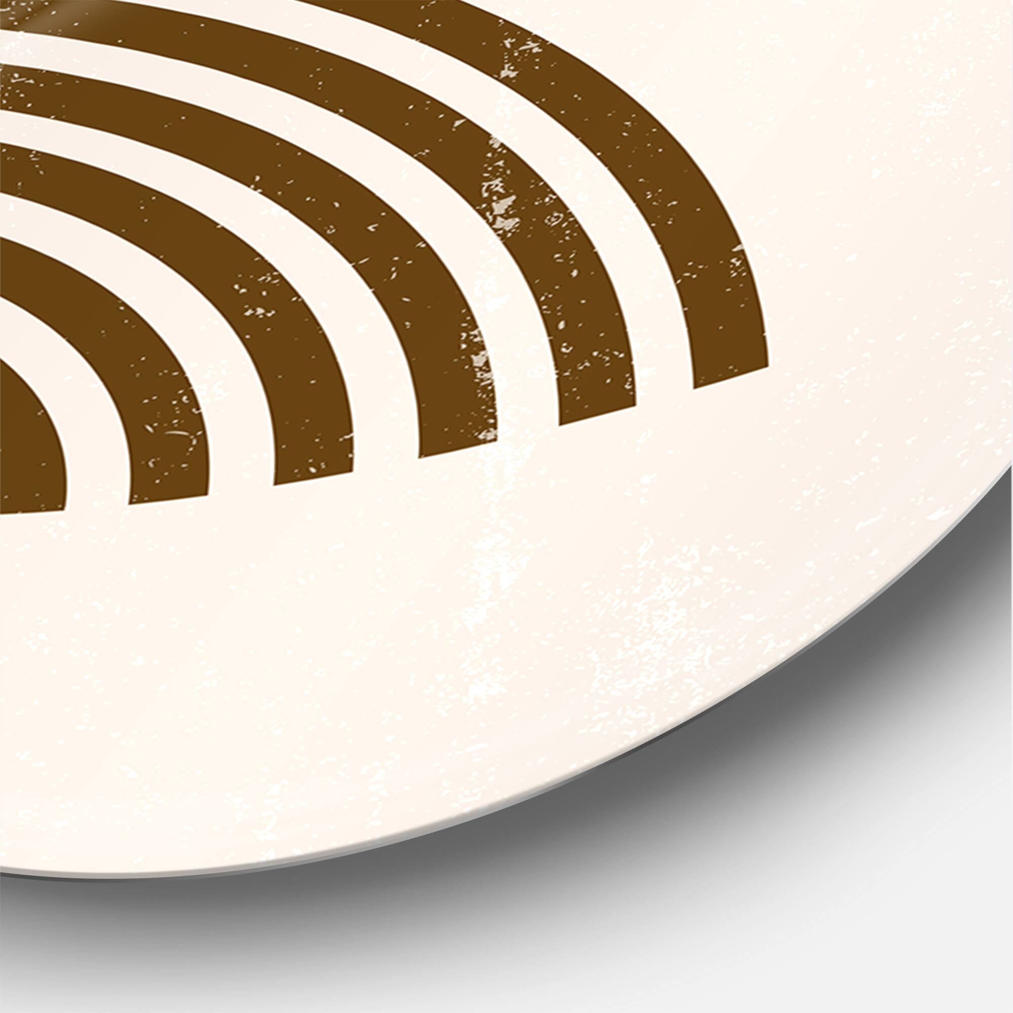 Designart - Abstract Rainbow Sun and Moon In Earth Tones V - Modern Metal Circle Wall Art