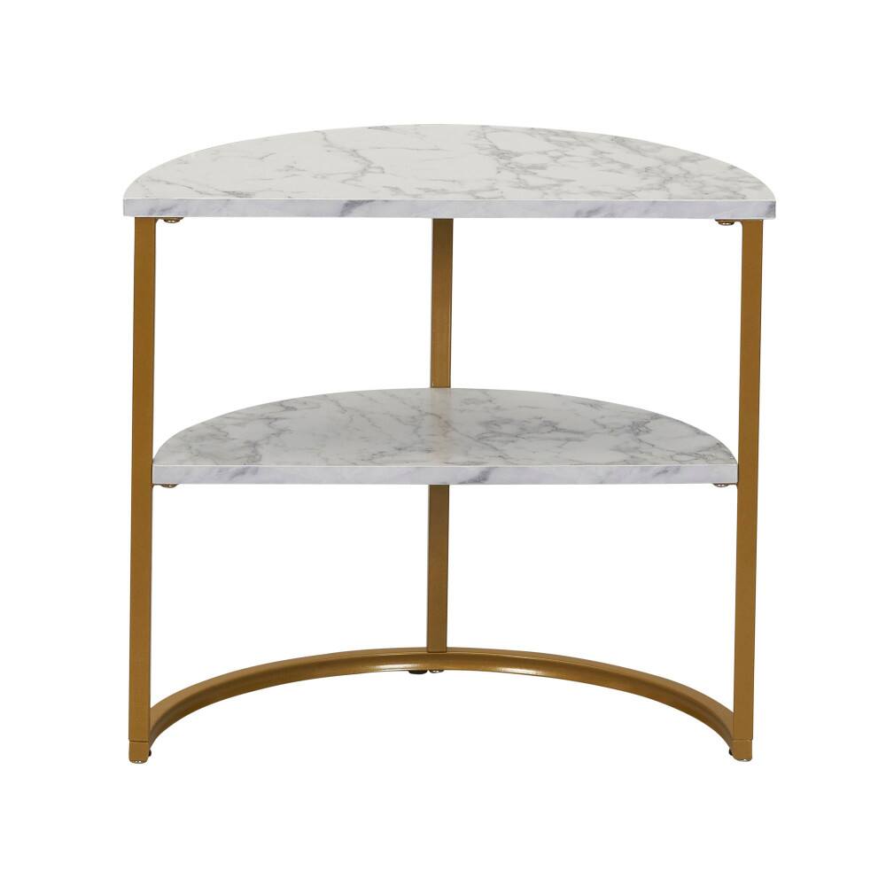 Household Essentials 18" 2-Tier Half Moon End Table